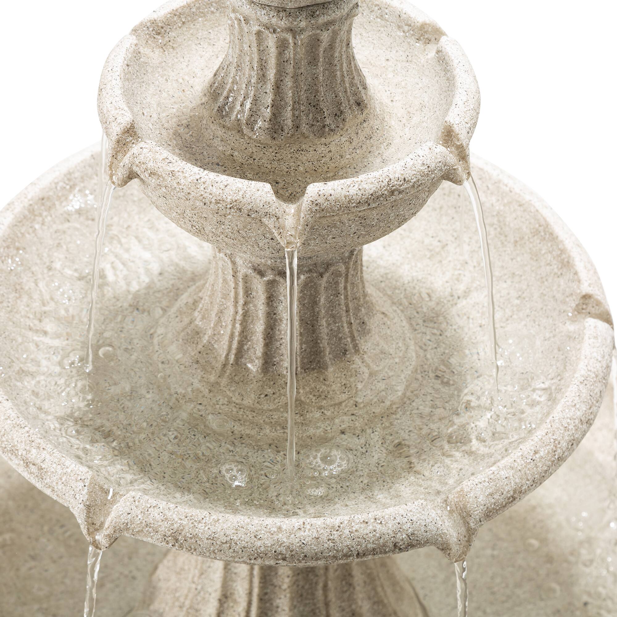 Glitzhome&#xAE; 45&#x22; 3-Tier Ceramic Outdoor Fountain