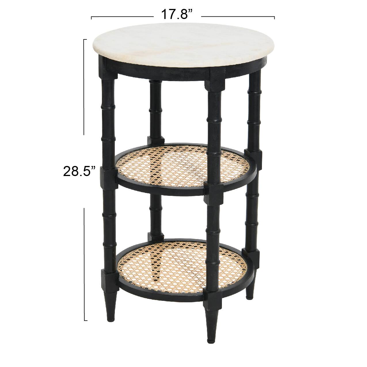 Hello Honey® 28" Round Wood End Table with Marble Top