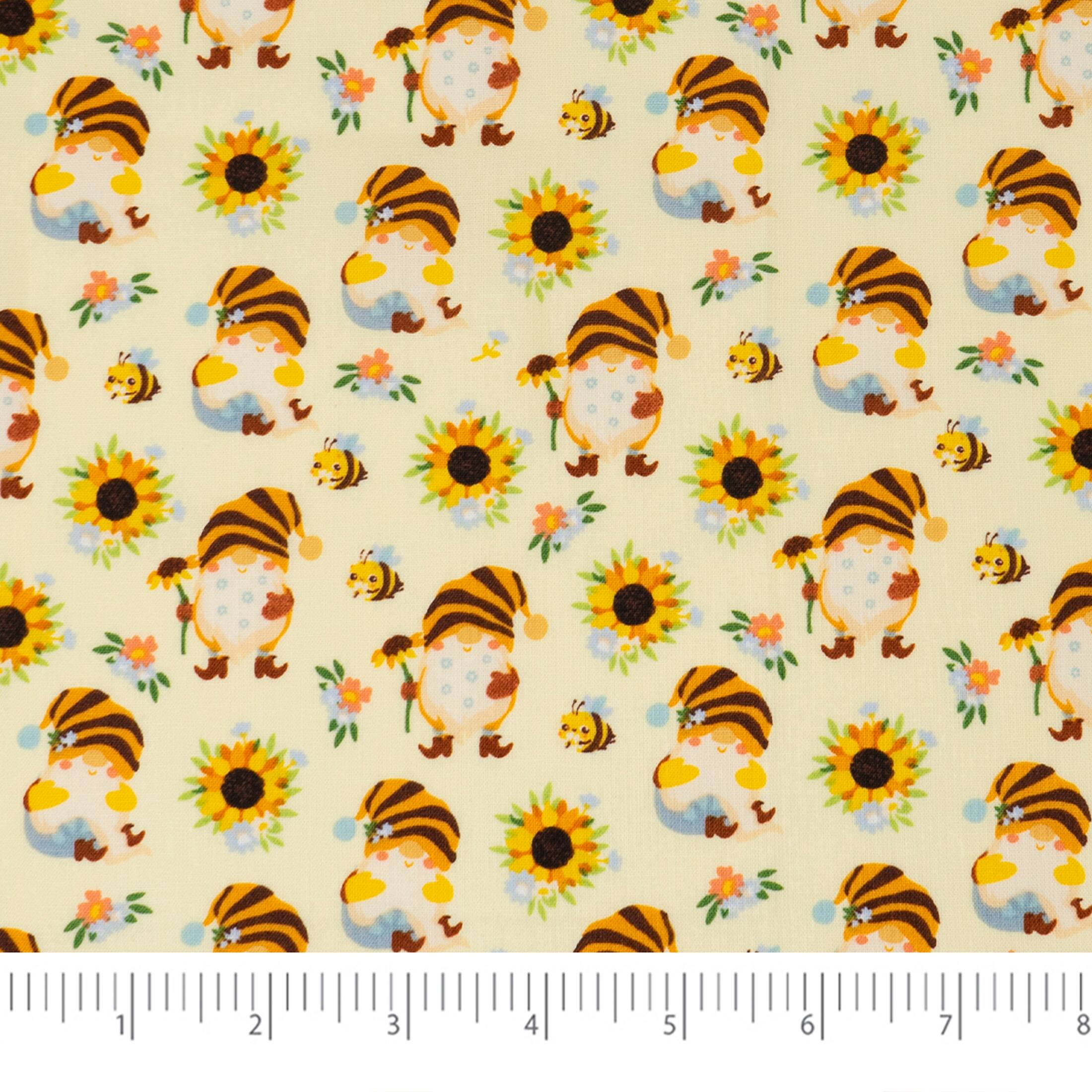 SINGER Daisies Gnomes Print Ringspun Cotton Fabric Bundle