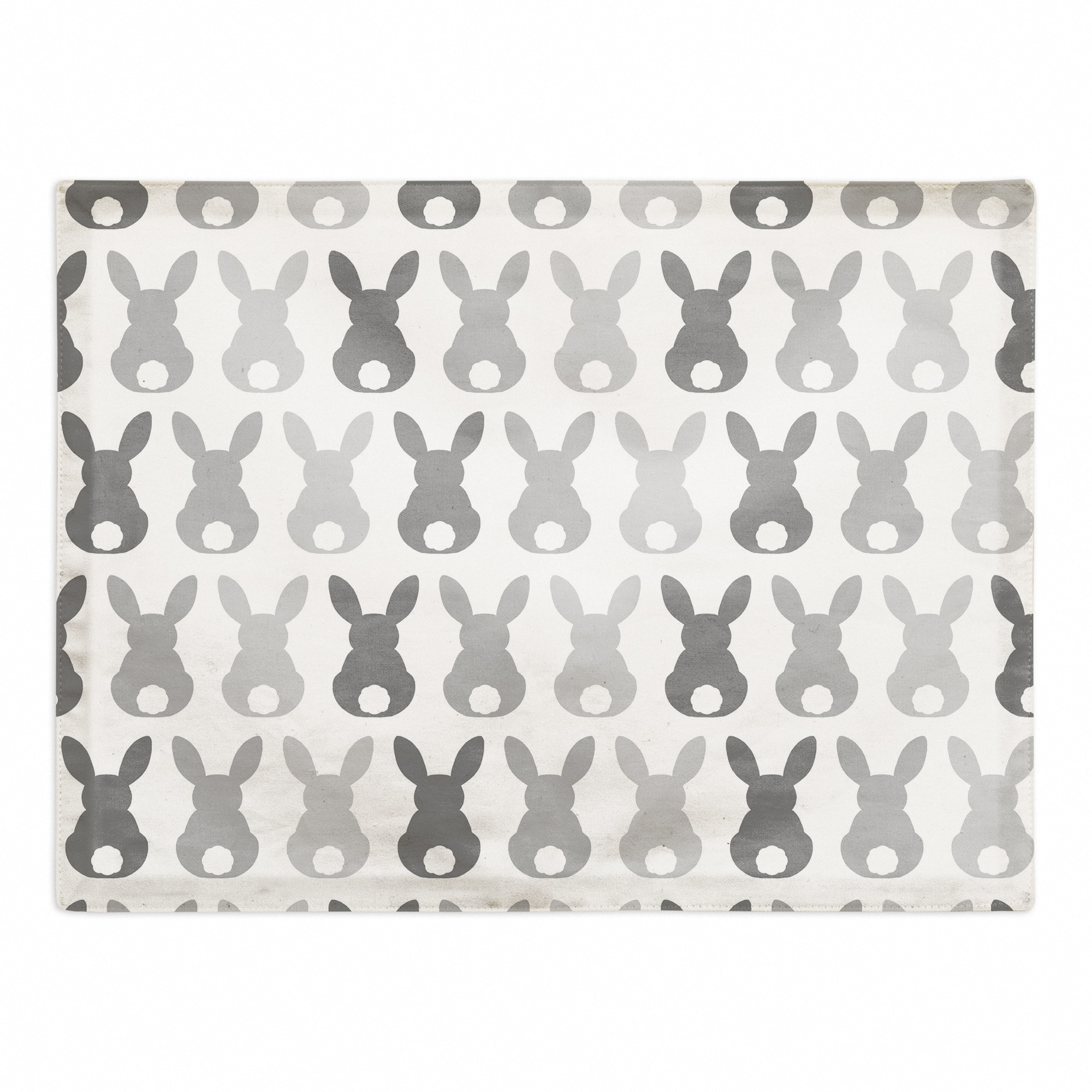 Bunny Butt Pattern Gray 18&#x22; x 14&#x22; Poly Twill Placemat