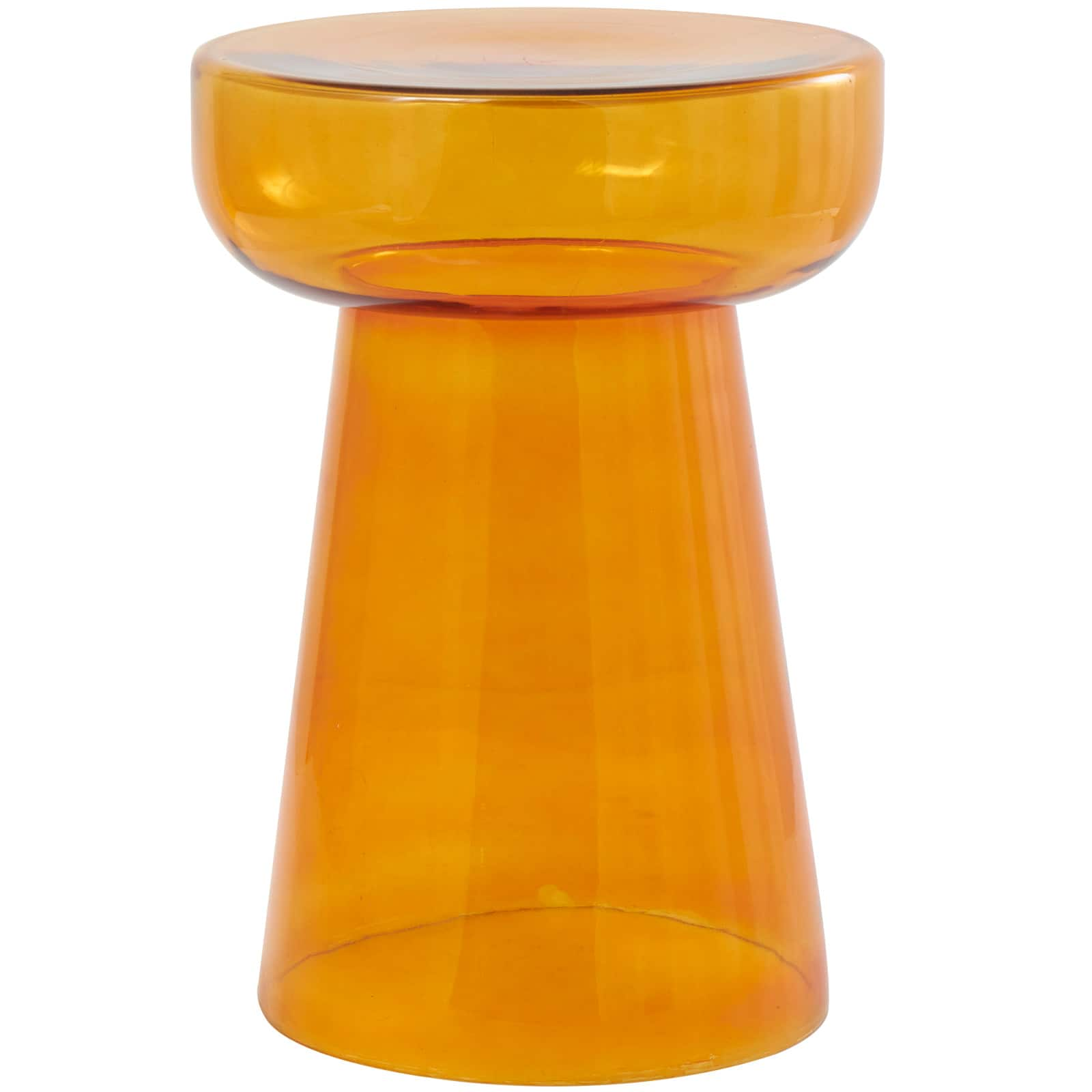 Orange Glass Modern Accent Table