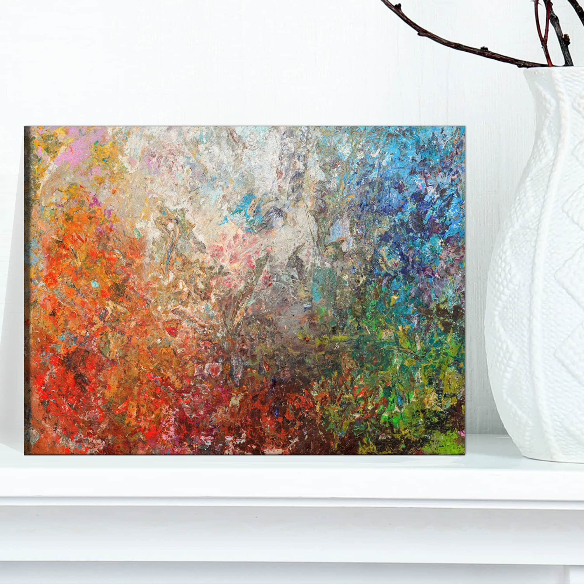 Designart - Board Stained Abstract Art - Abstract Canvas Art Print