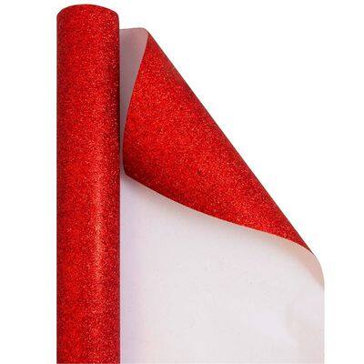 Jam Paper Red Glitter Christmas Gift Wrapping Paper -354528187g - 4 per Pack