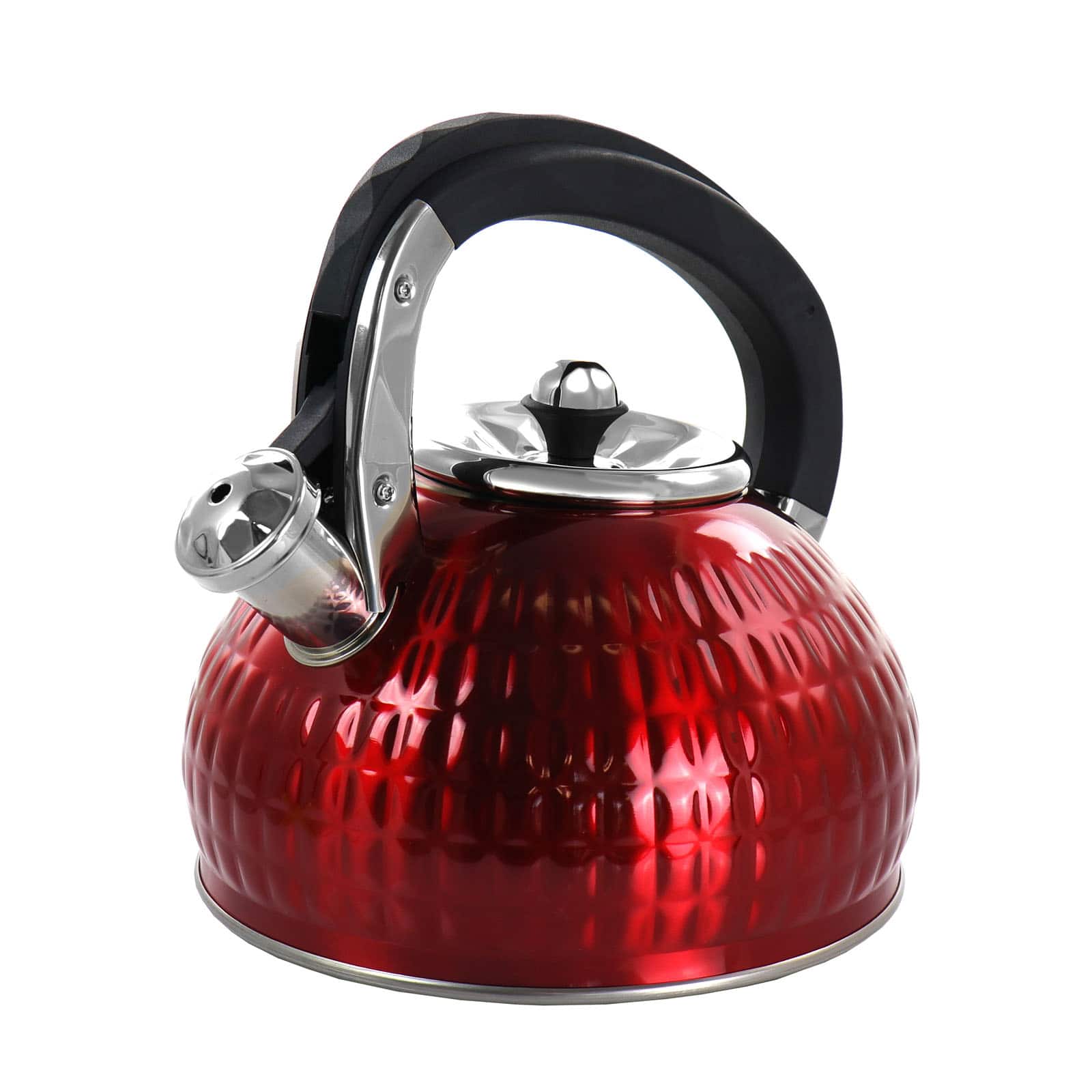 MegaChef 3L Red Stovetop Whistling Kettle