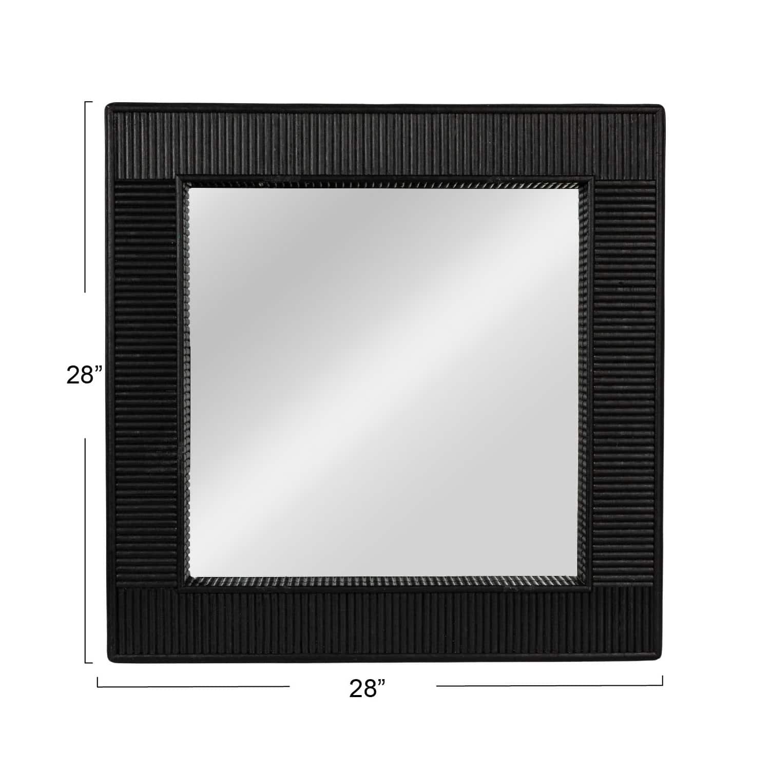 Hello Honey® 28" Black Bamboo Square Wall Mirror