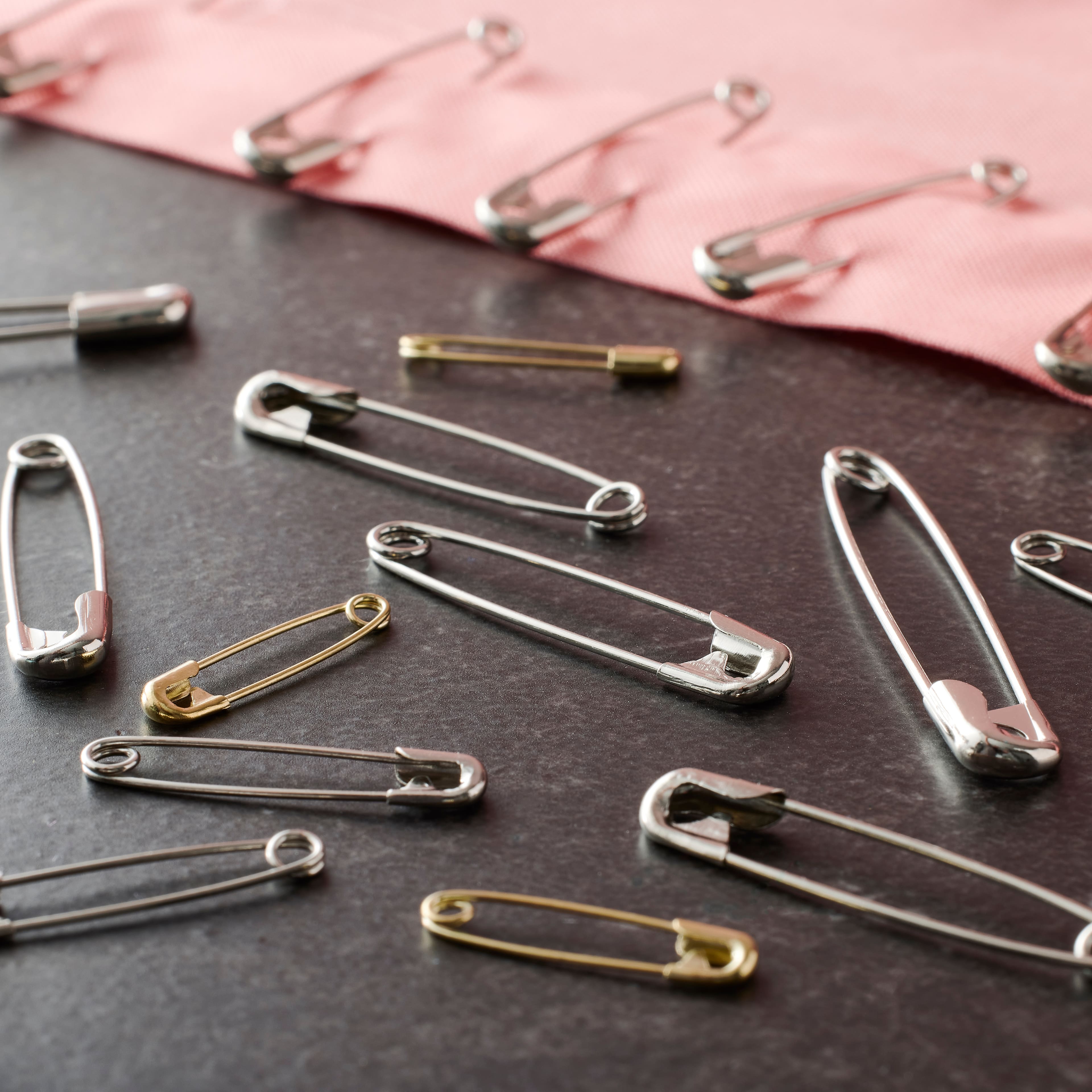 12 Packs: 225 ct. (2,700 total) Silver & Gold Assorted Safety Pins by Loops & Threads™