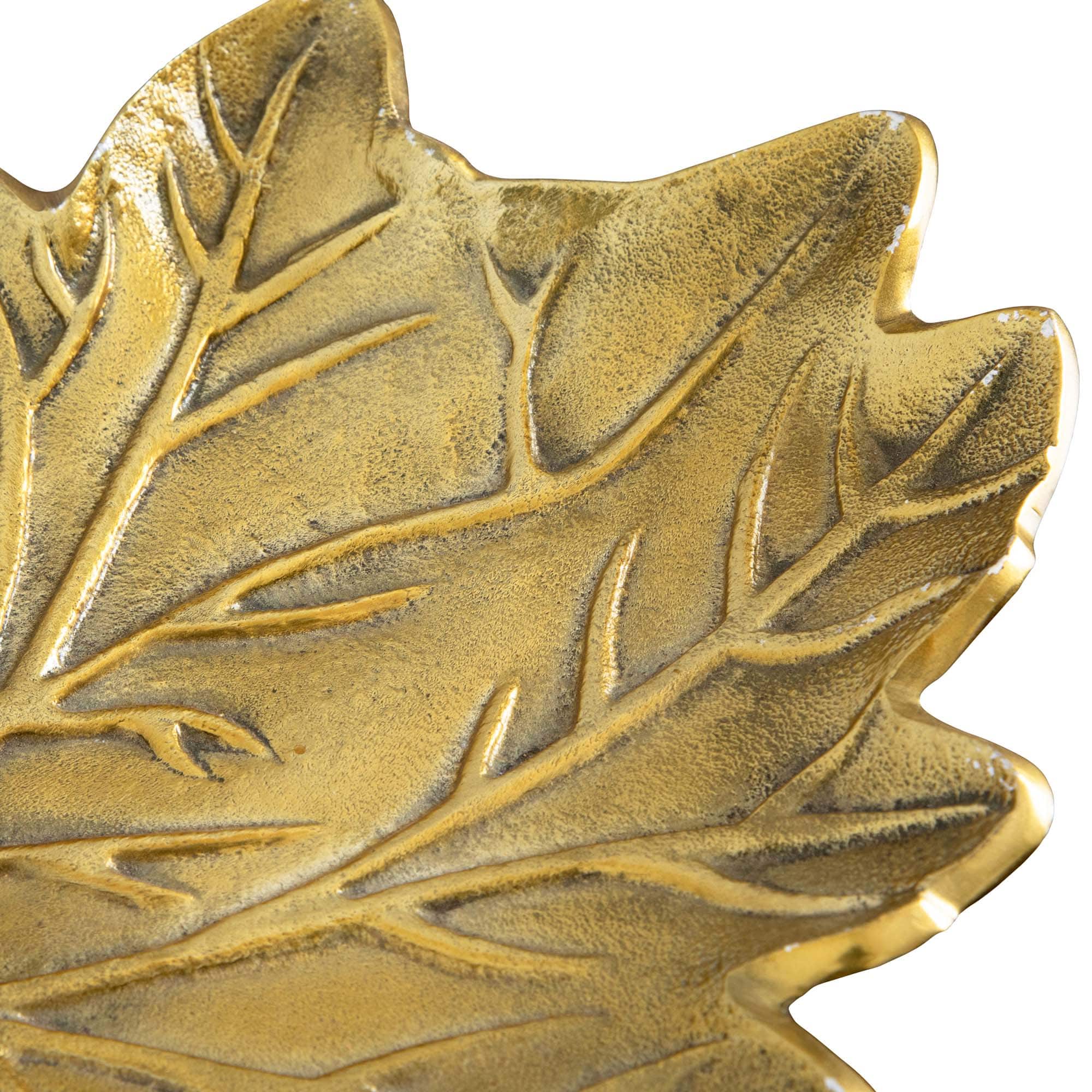 10&#x22; Gold Tree of Life Leaf Decorative Accent Tray