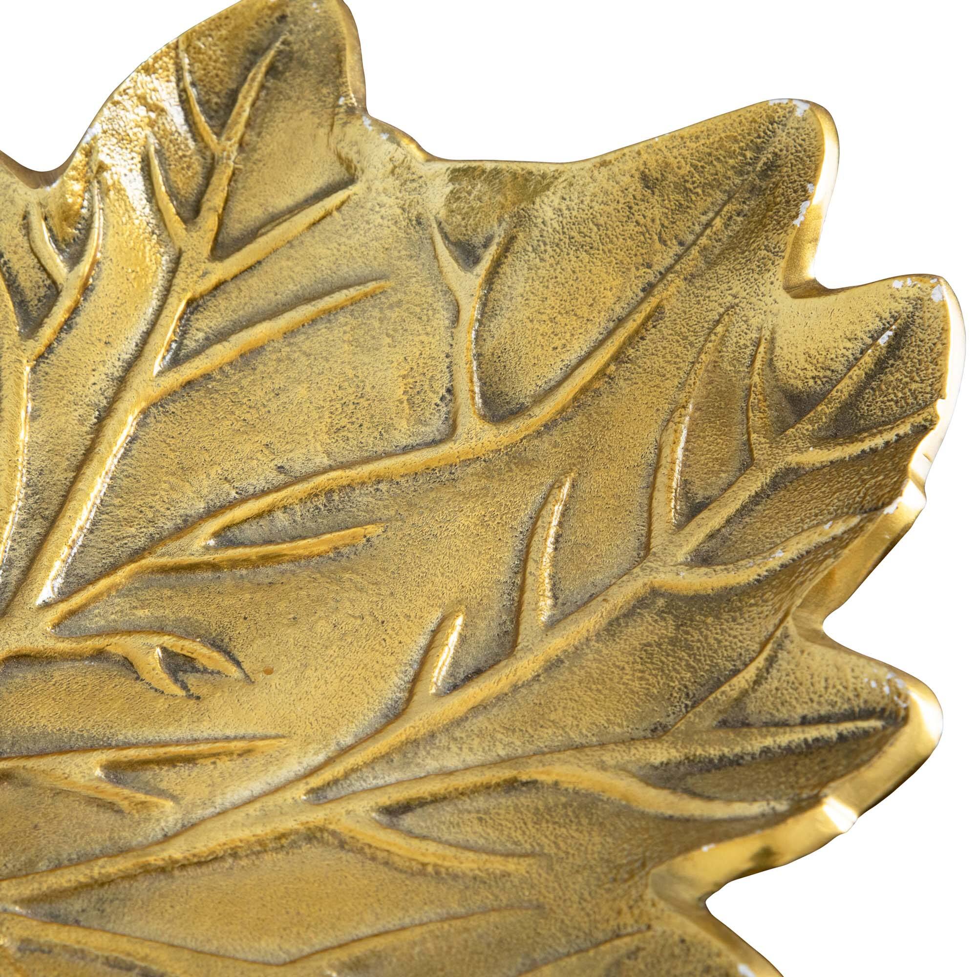 10" Gold Tree of Life Leaf Decorative Accent Tray