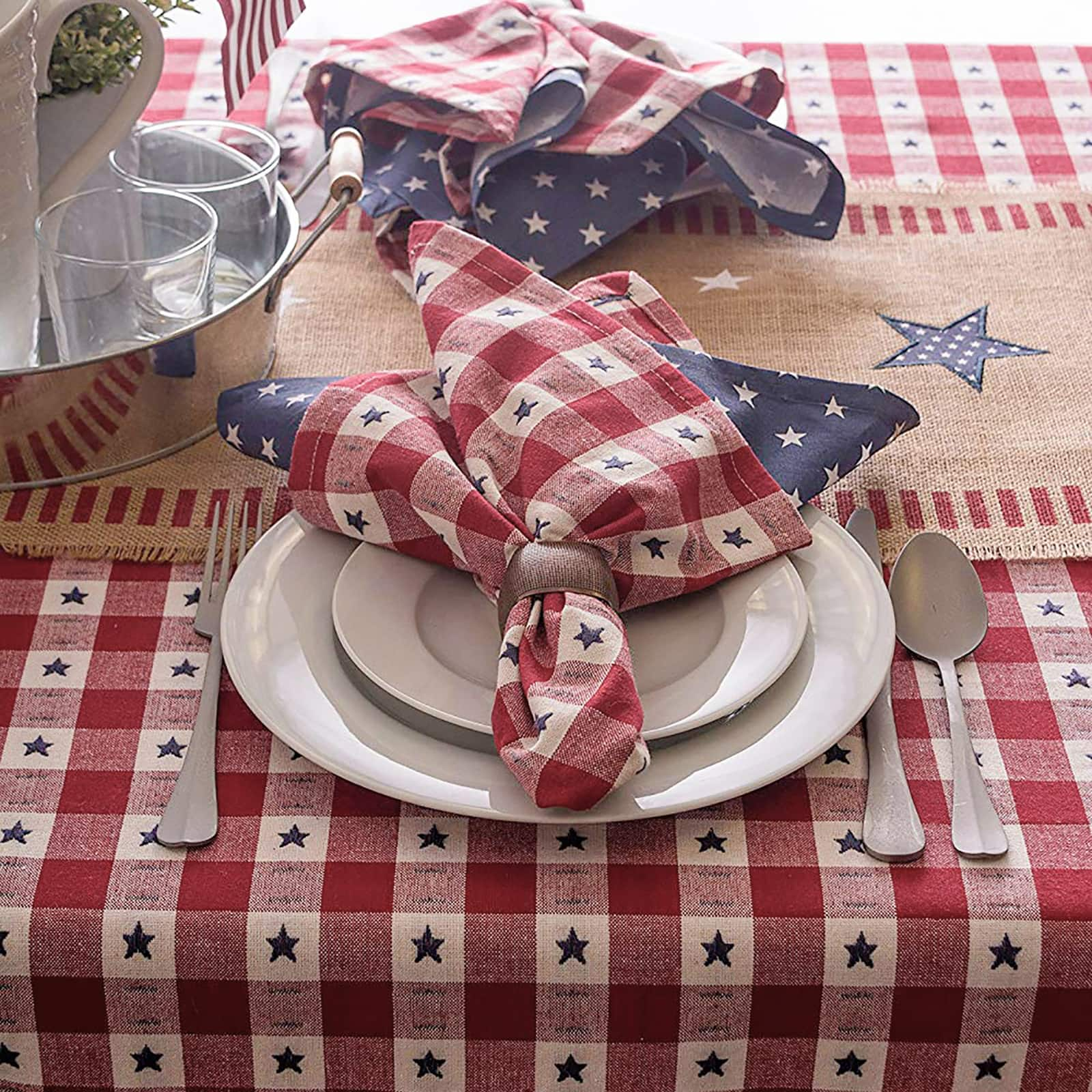 DII&#xAE; 108&#x22; 4th of July Jute Table Runner