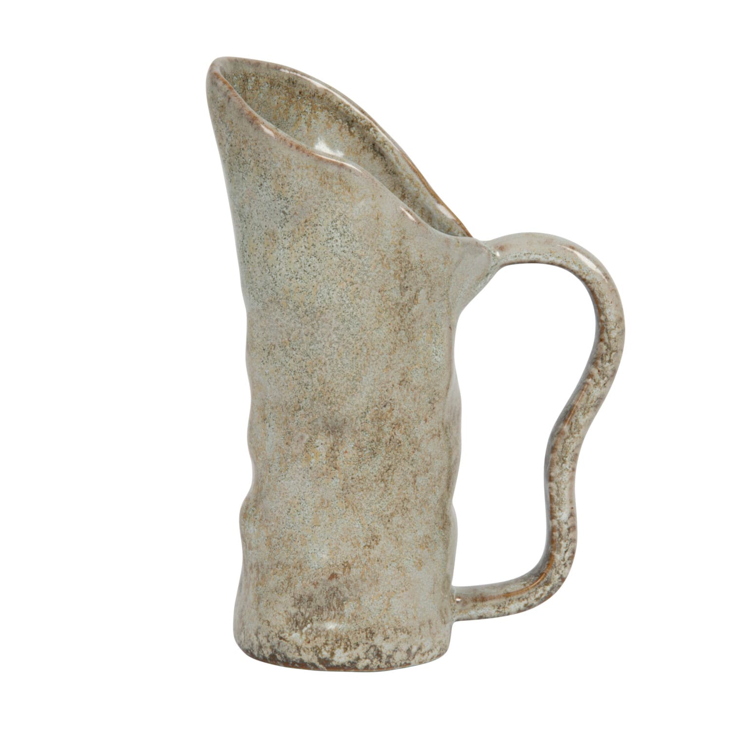 12oz. Green Reactive Glaze Organic Shaped Stoneware Pitcher