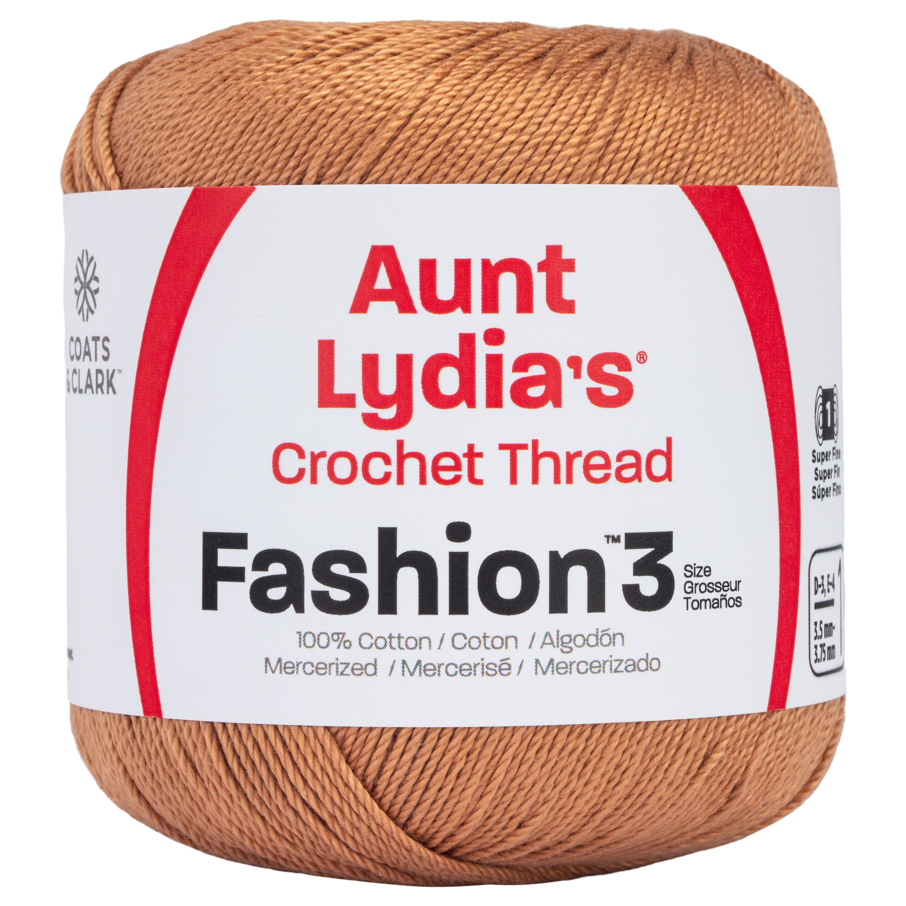 Aunt Lydia's Fashion Crochet Thread Size 3 - Natural, Multipack of 12