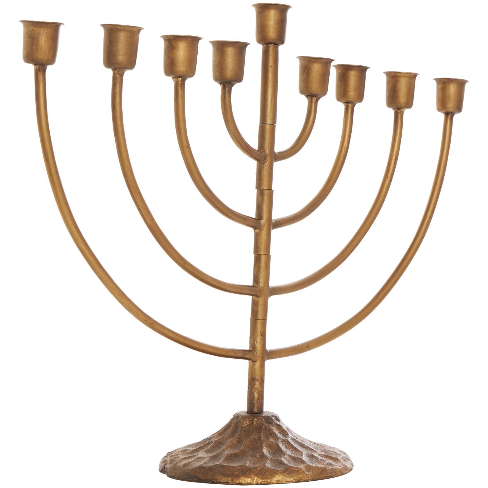 17" Bronze Metal Layered Arch Candelabra with Textured Base