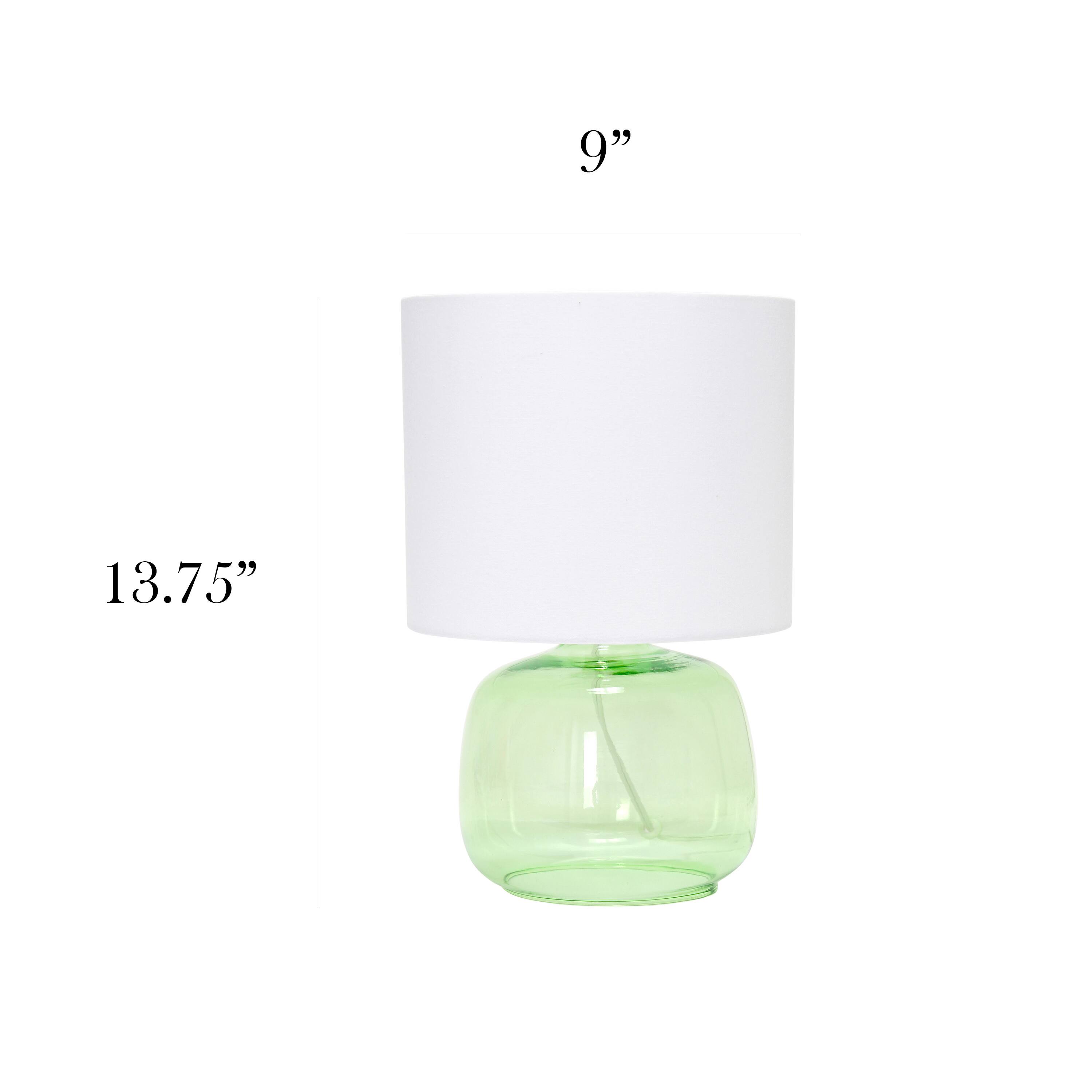 Simple Designs Green & White Glass Table Lamp