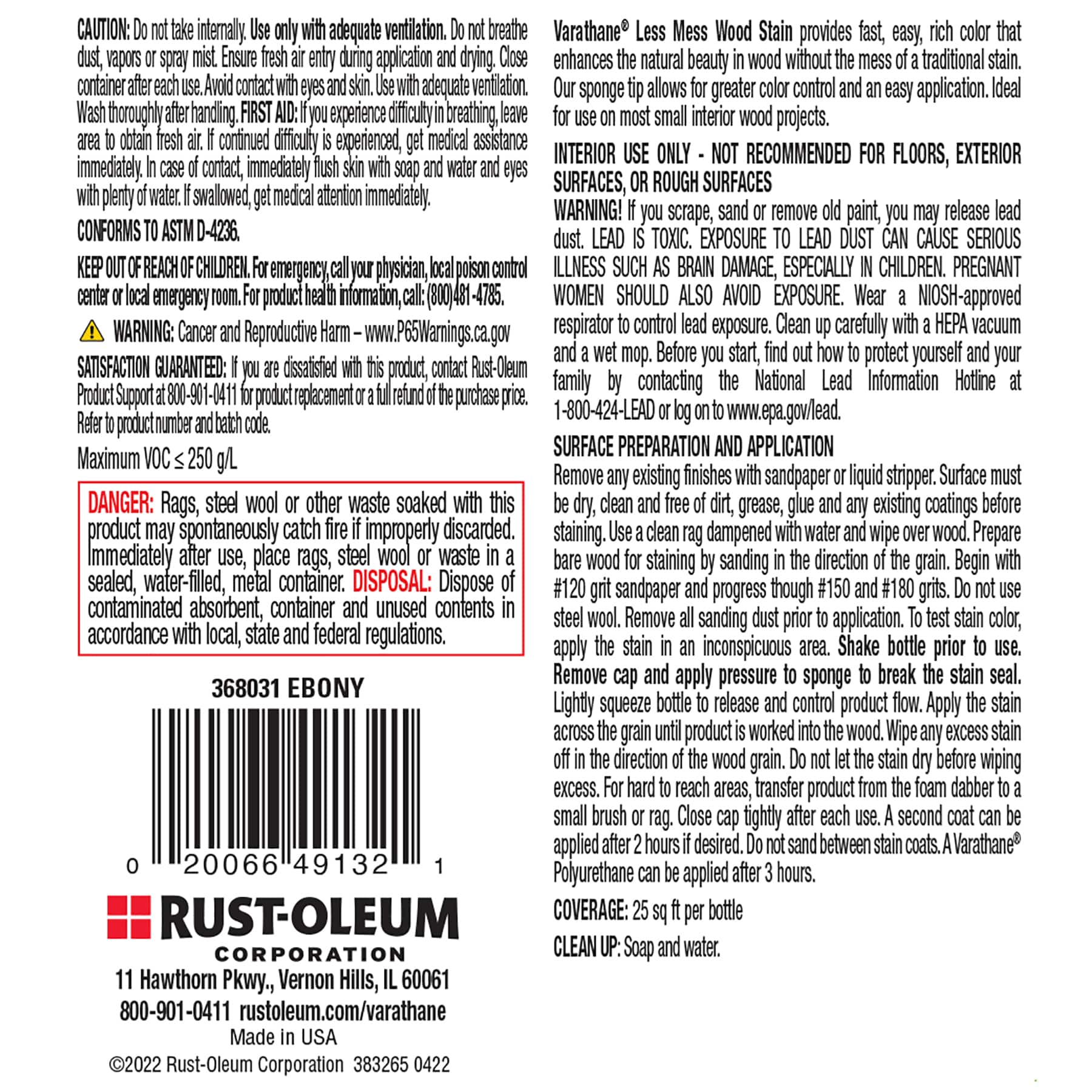 Varathane&#xAE; 2-in-1 Applicator &#x26; Wood Stain, 4oz.
