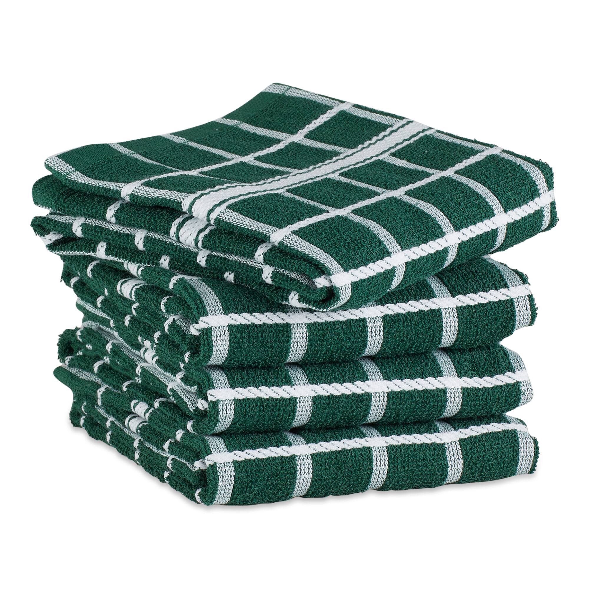 DII® Solid Windowpane Terry Dishtowels, 4ct.