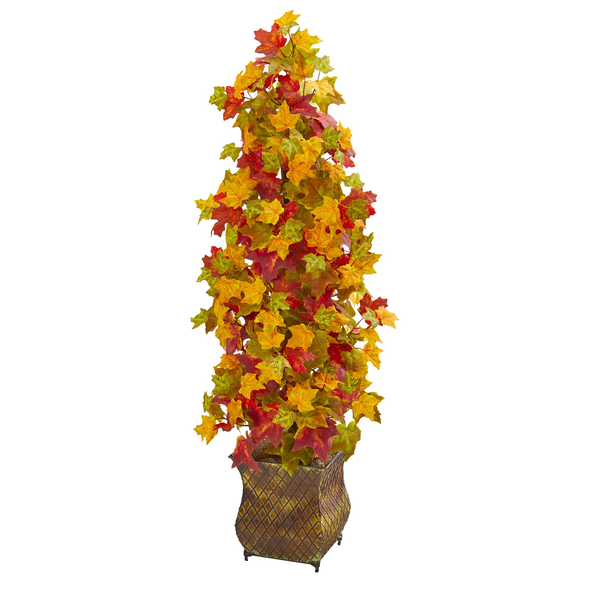 3ft. Autumn Maple Tree in Decorative Metal Planter