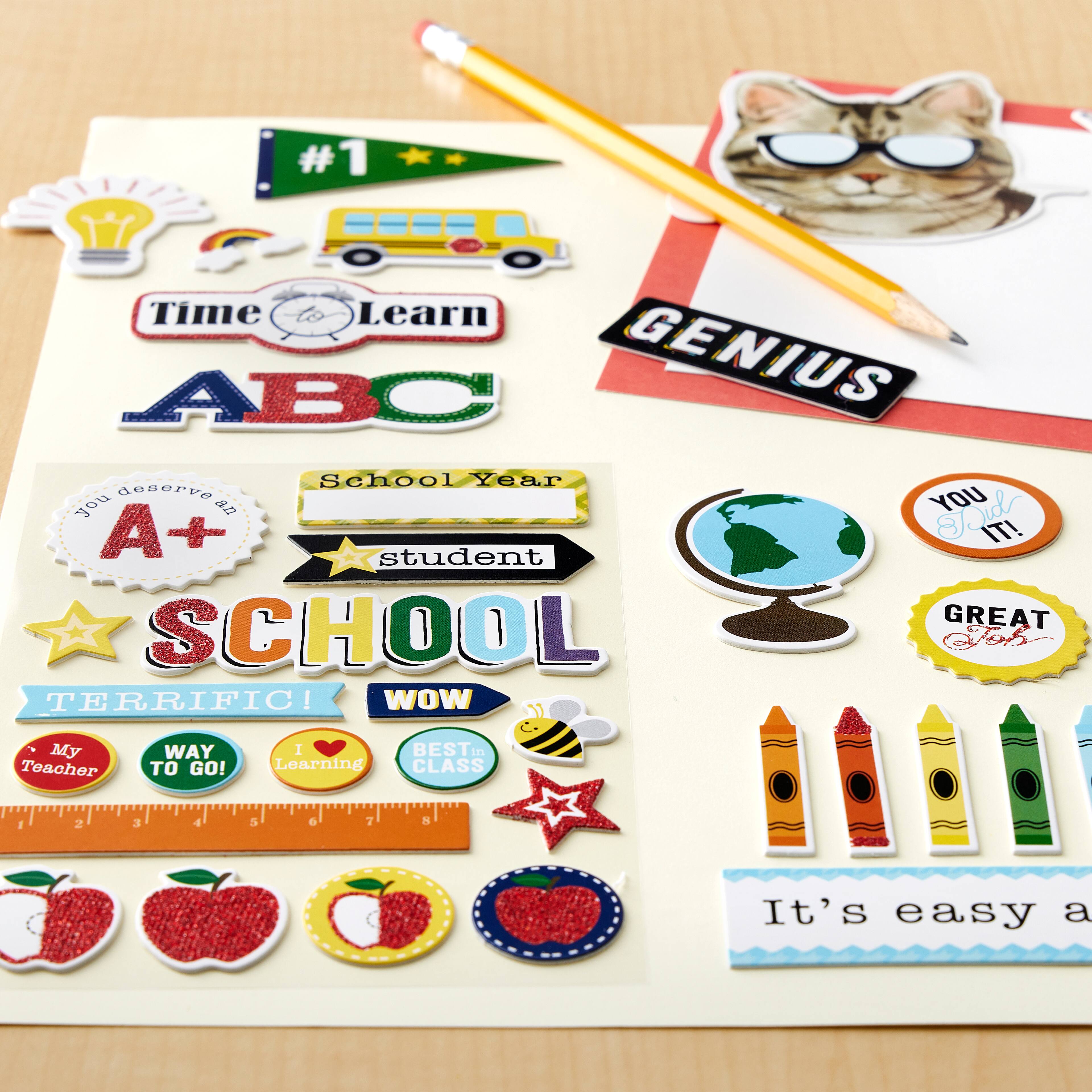 12 Pack: School Flipbook Chipboard Dimensional Stickers by Recollections&#x2122;