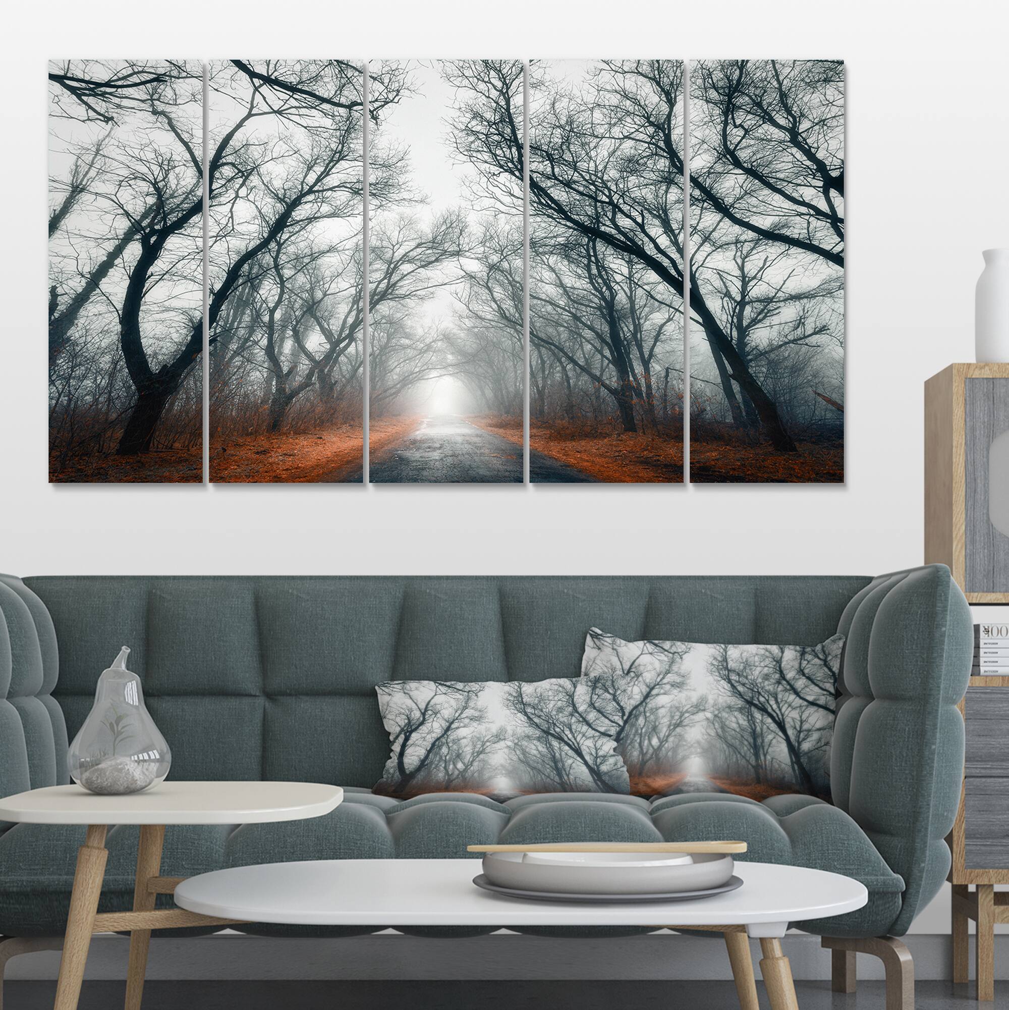 Designart - Mystic Road in Forest - Landscape Photography Canvas Print