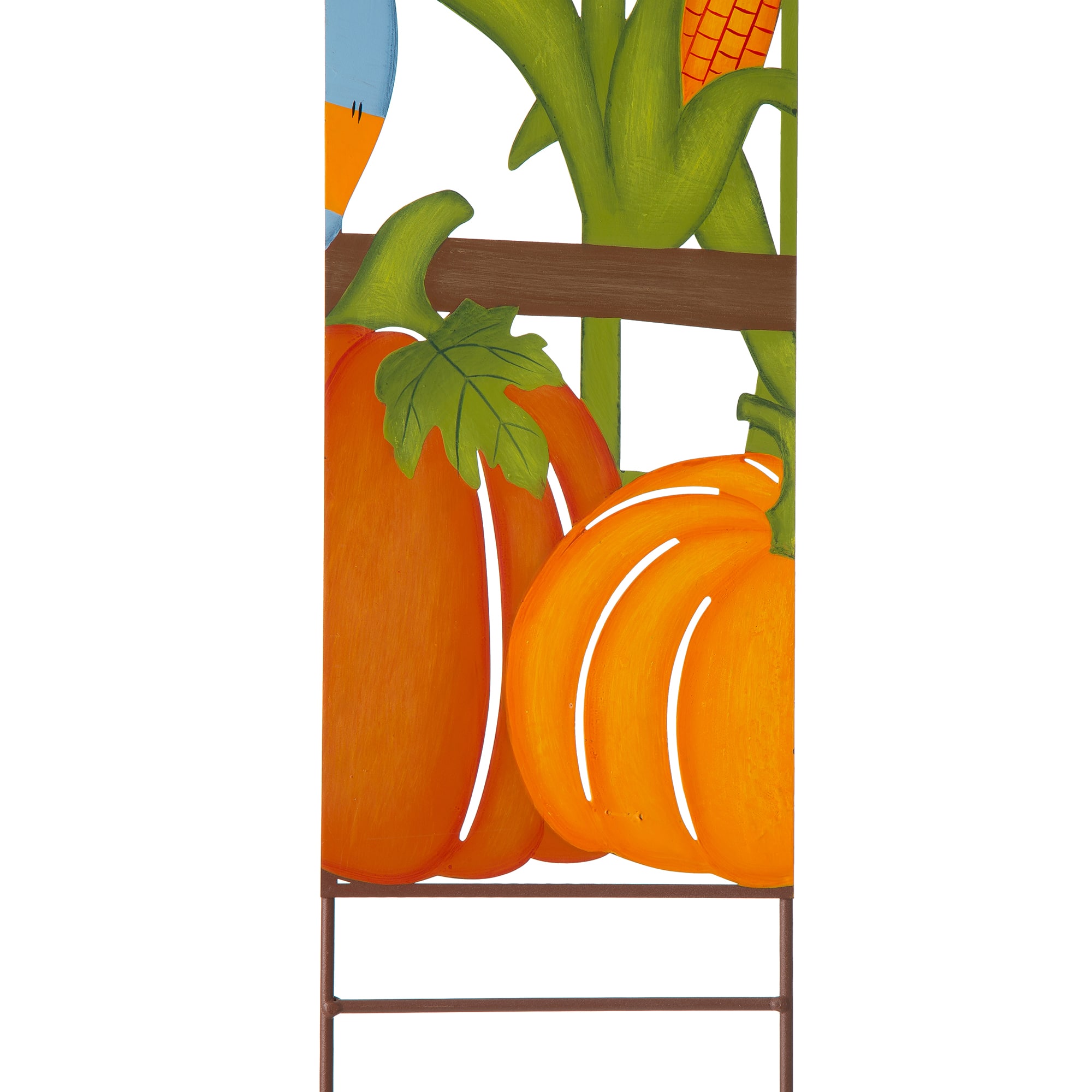 Glitzhome&#xAE; 41.5&#x22; Fall Scarecrow &#x26; Corn Combo Metal Yard Stake