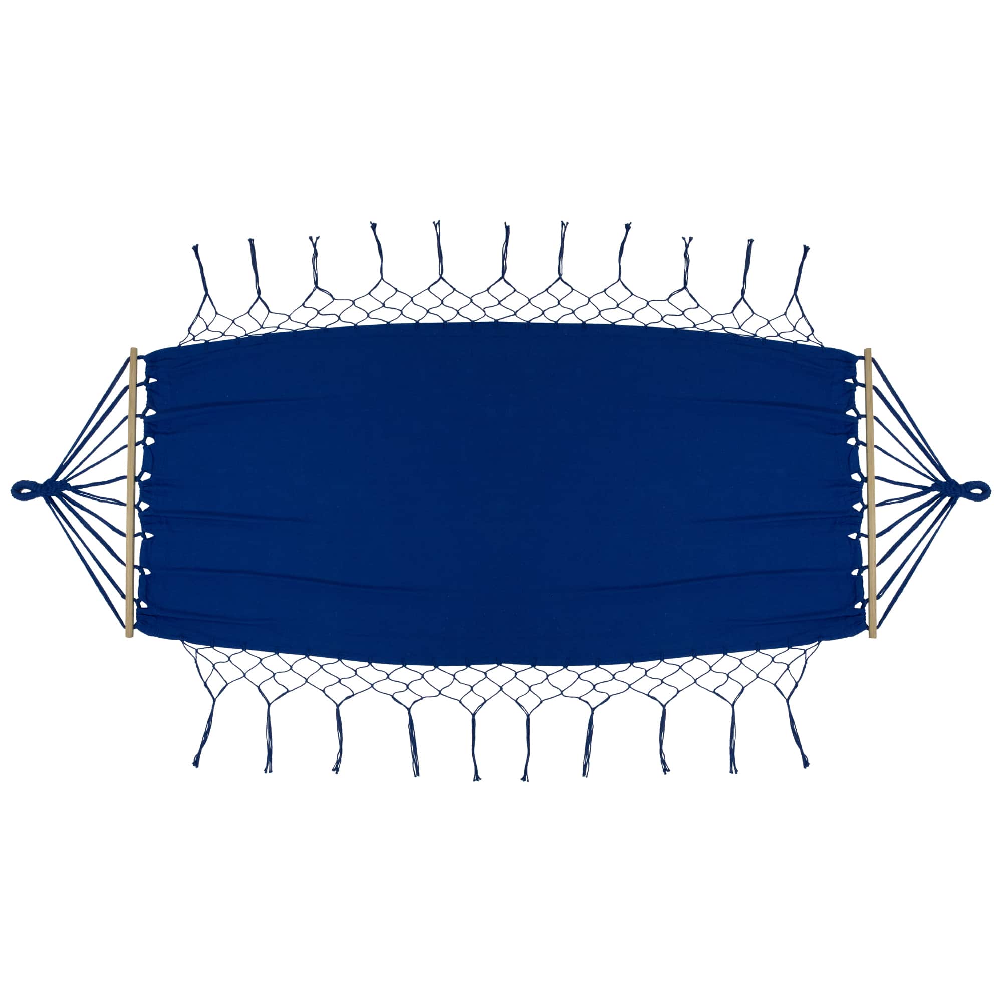 100" x 41" Hammock with Netted Fringe & Wooden Bars