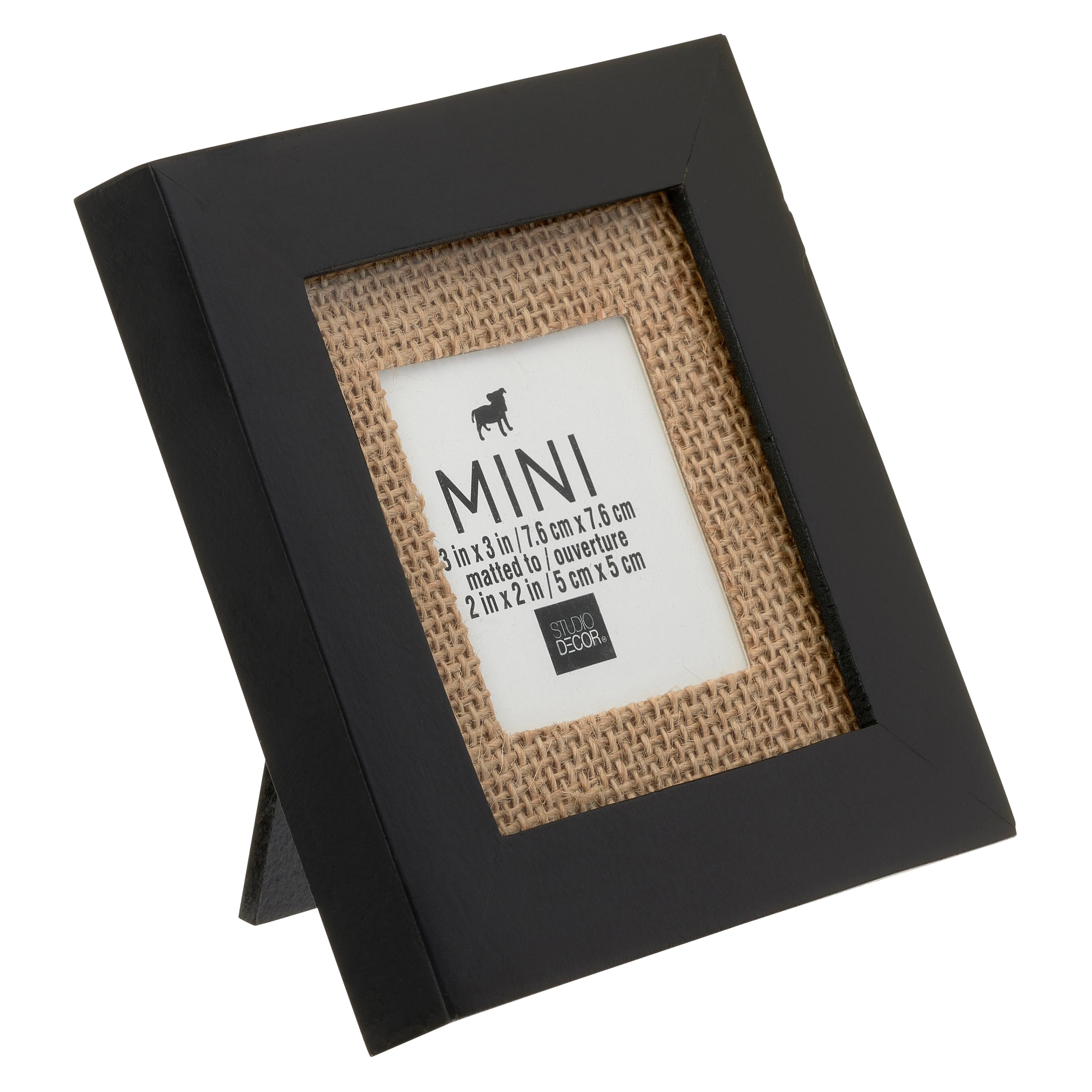 24 Pack: Black Mini Frame With Burlap Mat by Studio Décor®