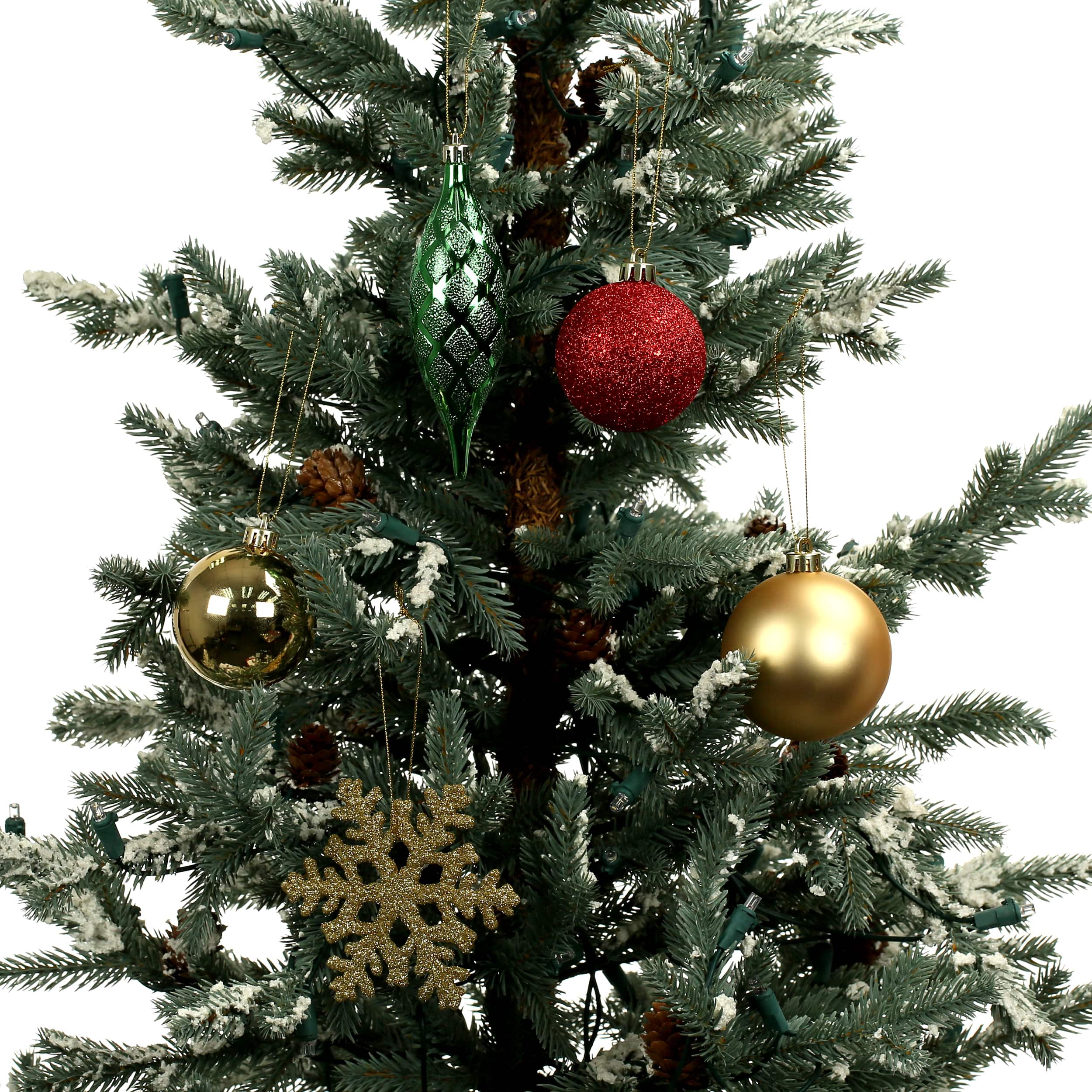 34 Pack Red, Green & Gold Shatterproof Ornaments by Ashland®
