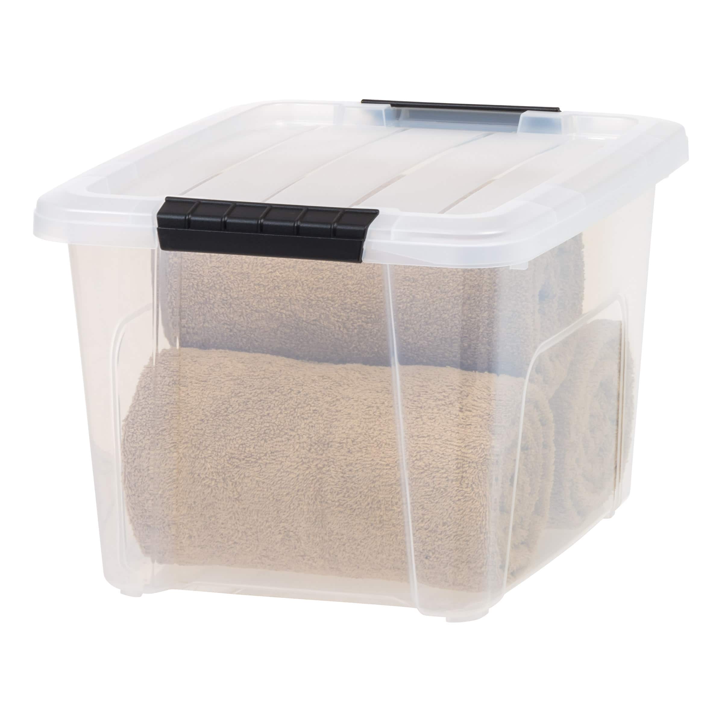 IRIS&#xAE; 20.5qt. Buckled Clear Boxes with Clear Buckle Lids, 6ct.