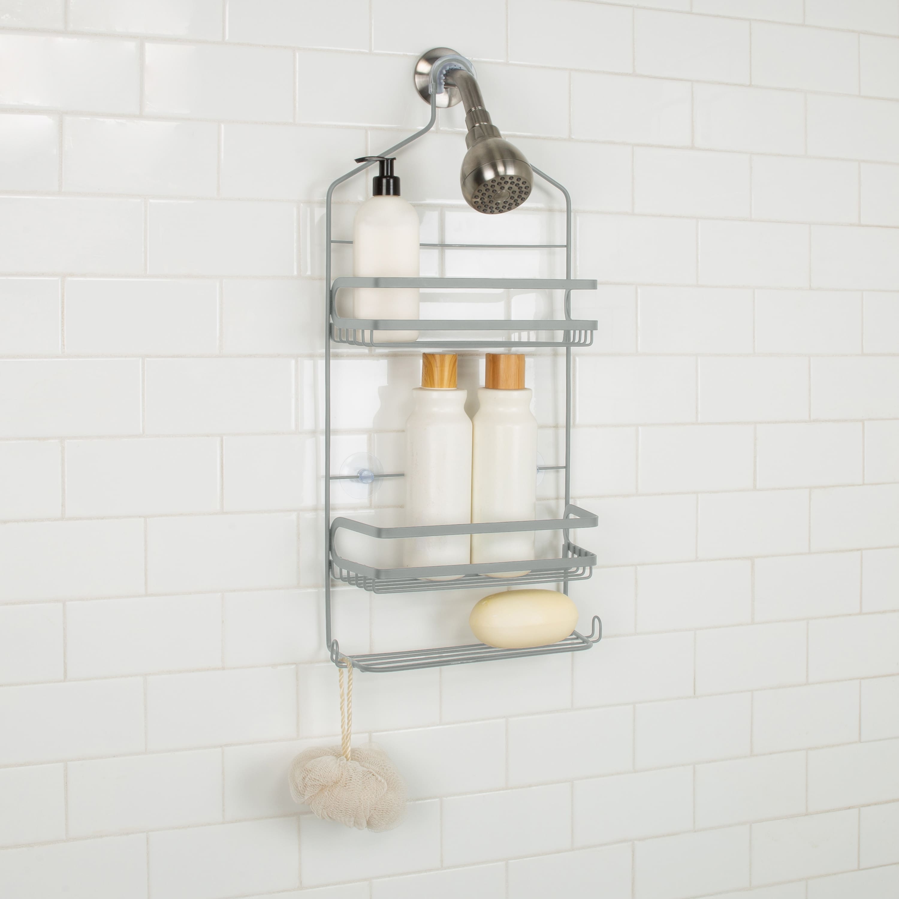 Bath Bliss Cottage Collection Gray Deluxe Shower Caddy