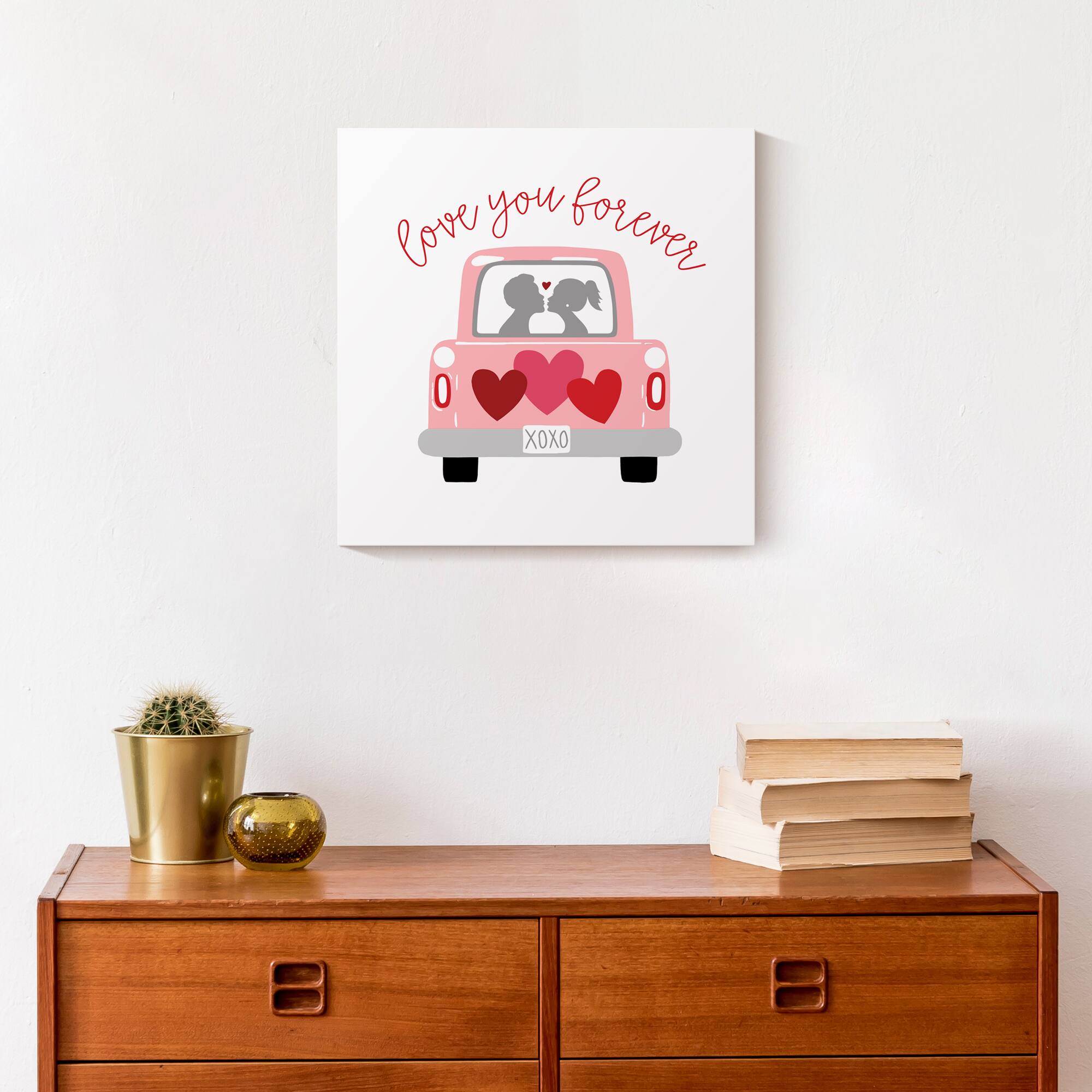 Valentines Truck 12&#x22; x 12&#x22; Canvas Wall Art