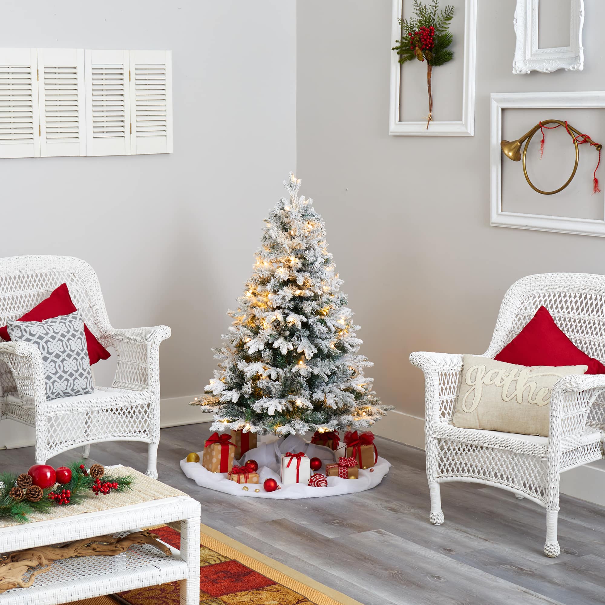 4ft. Pre-Lit Vermont Mixed Pine Artificial Christmas Tree, Clear LED Lights