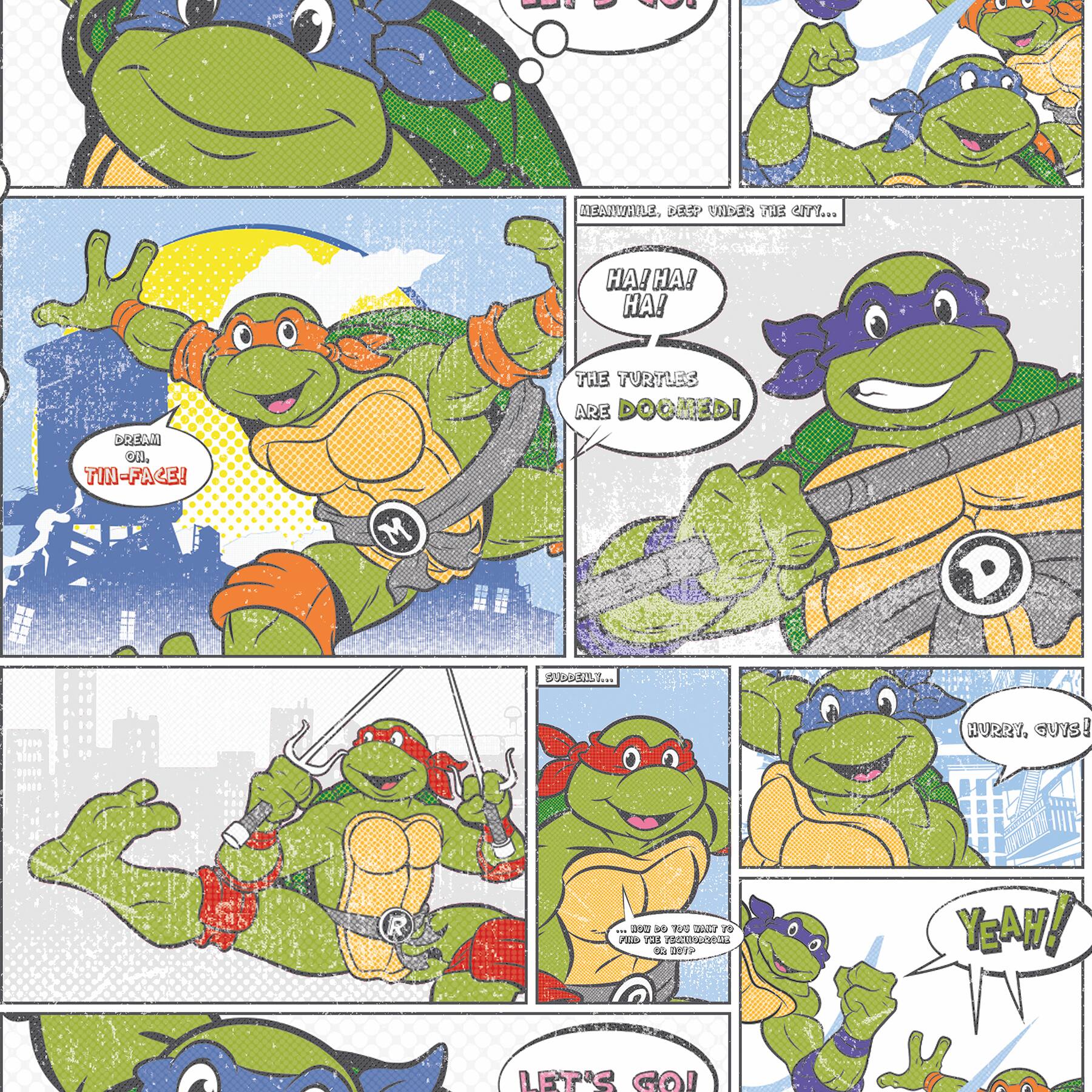 RoomMates Teenage Mutant Ninja Turtles Comic Peel &#x26; Stick Wallpaper