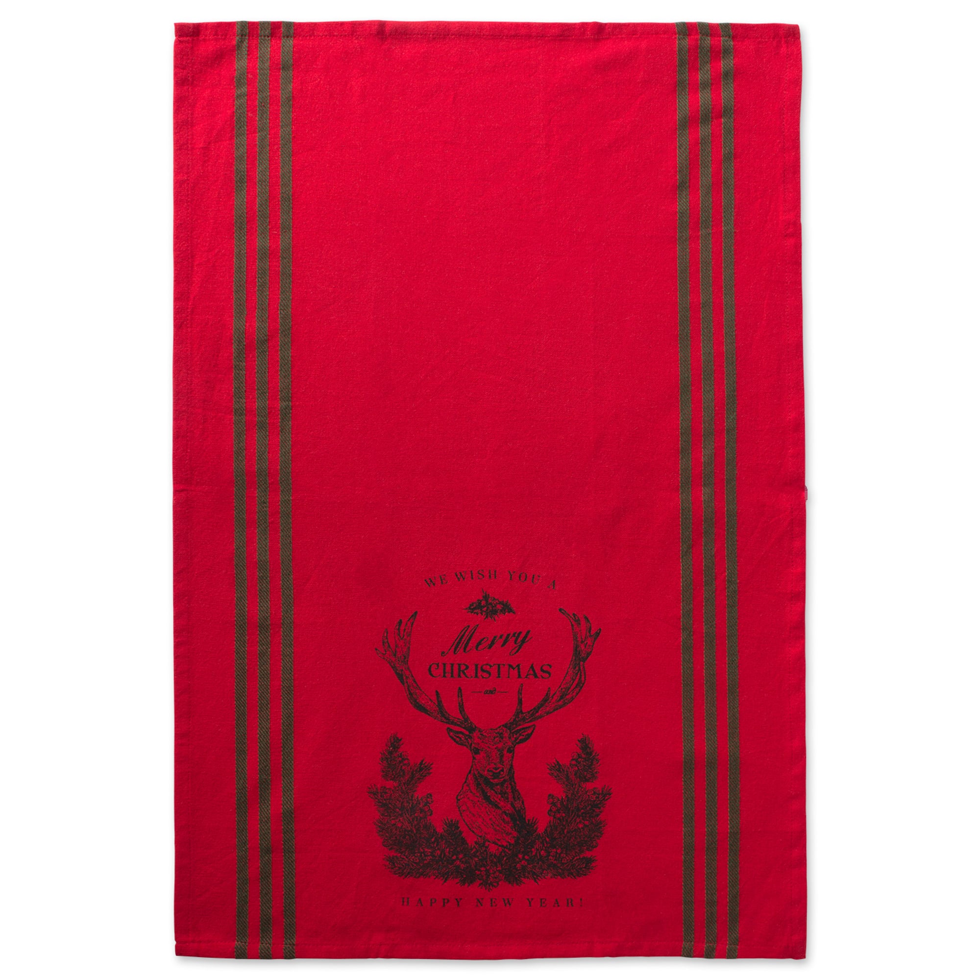 DII&#xAE; Assorted Stag Christmas Print Dishtowel Set