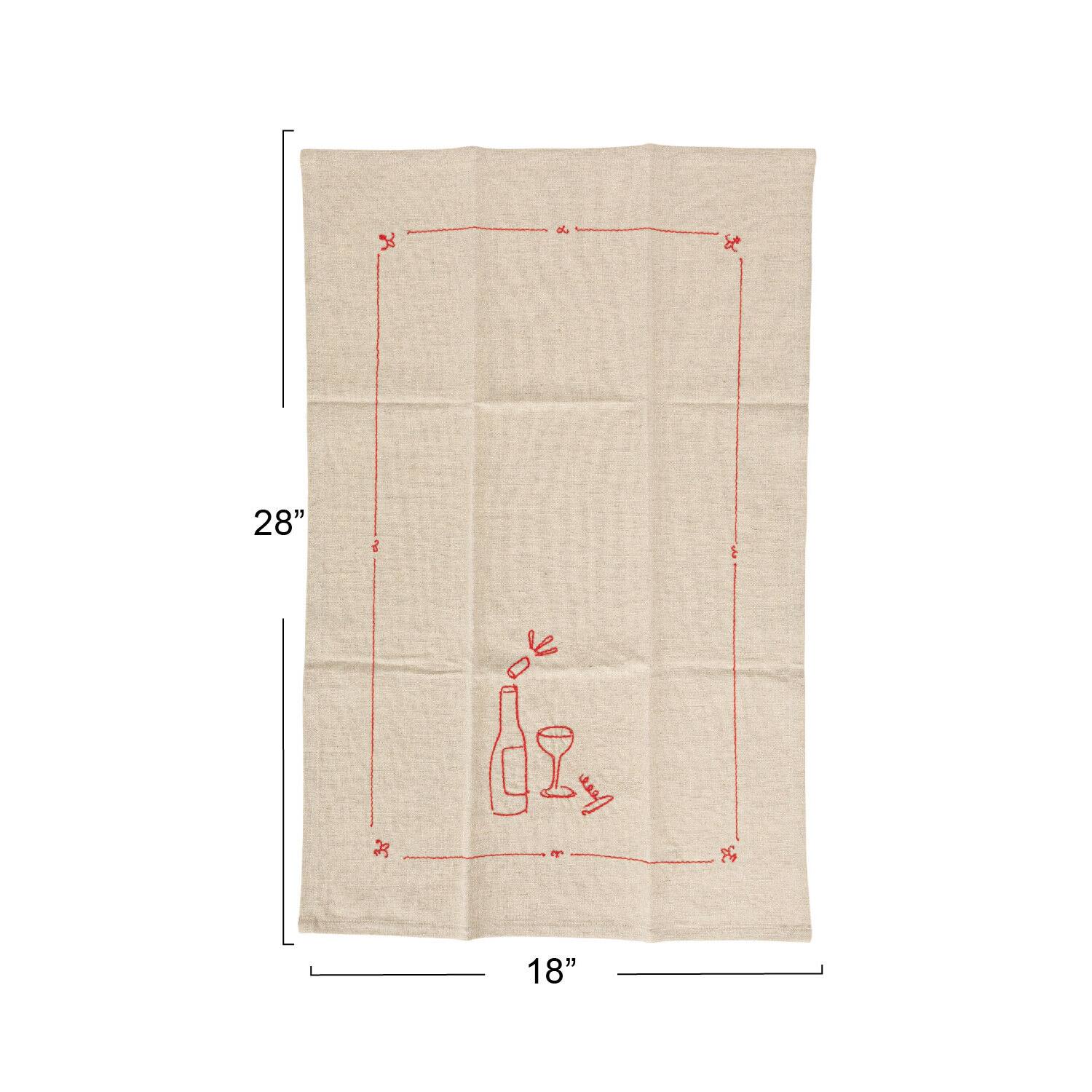 Drink &#x26; Glass Bottles Linen &#x26; Cotton Blend Tea Towels, 4ct.