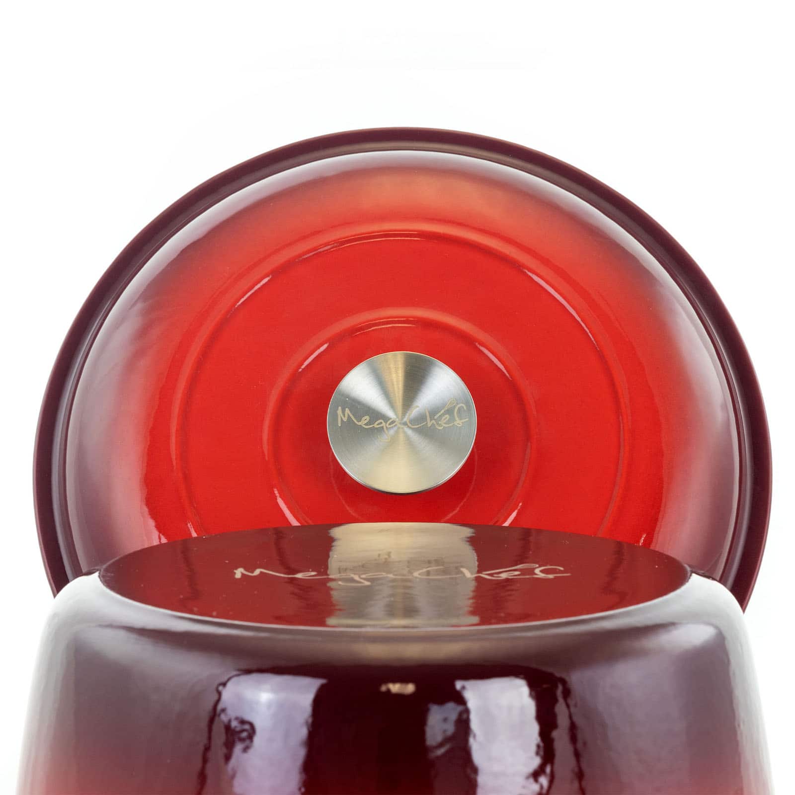 MegaChef 5qt. Red Enameled Cast Iron Casserole