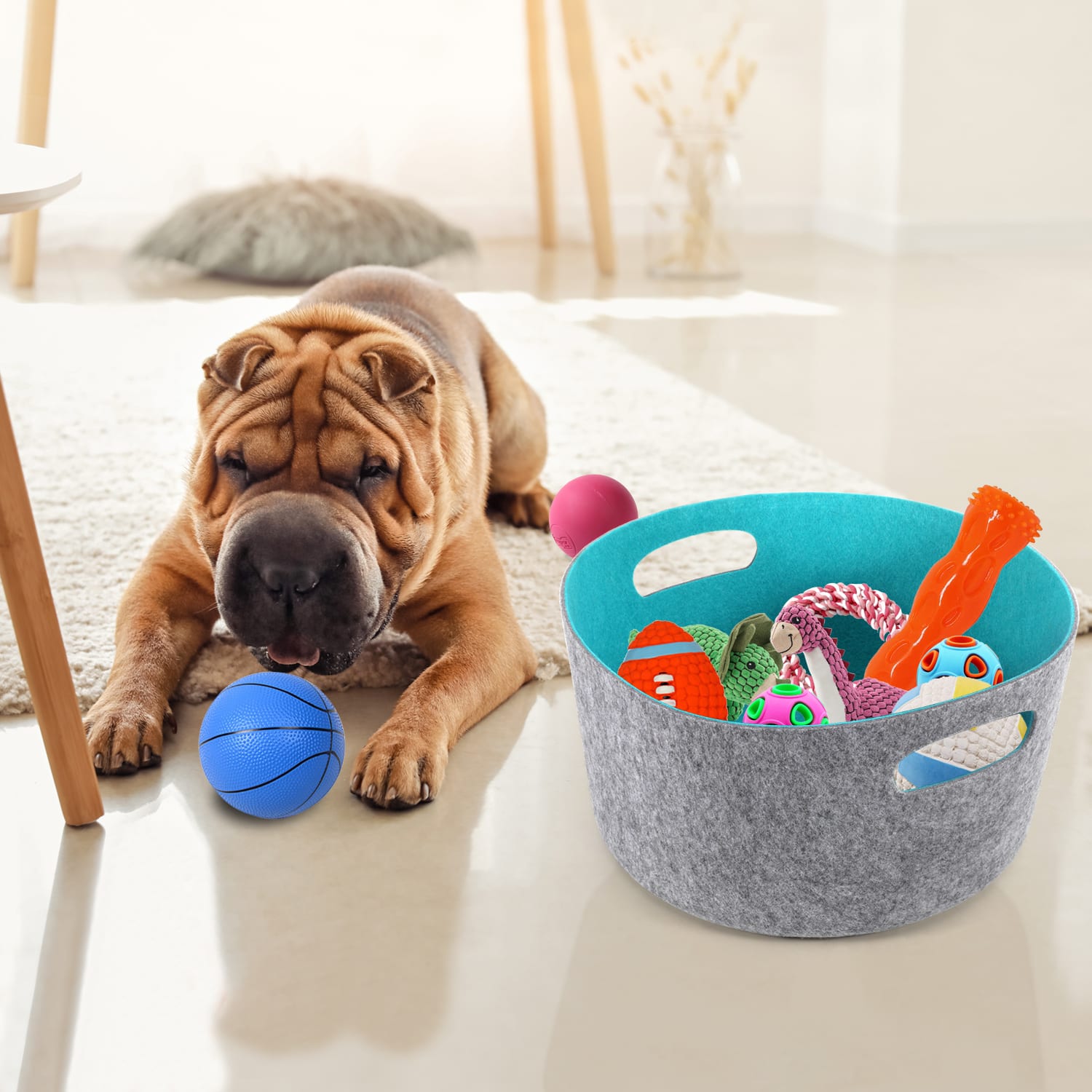 Welaxy 15&#x22; Felt Round Basket