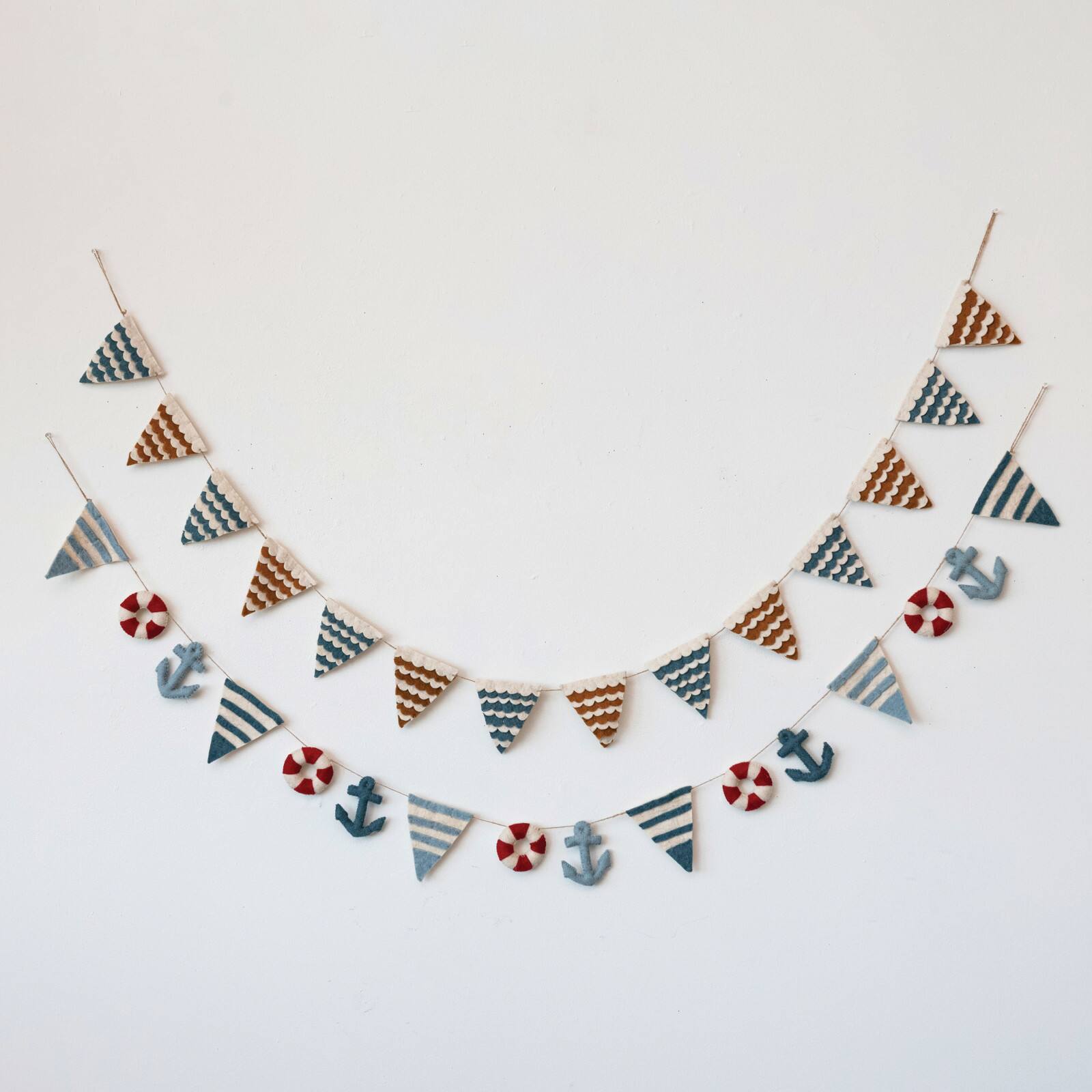 Hello Honey® 6ft. Multicolor Handmade Wool Felt Pennant Nautical Garland