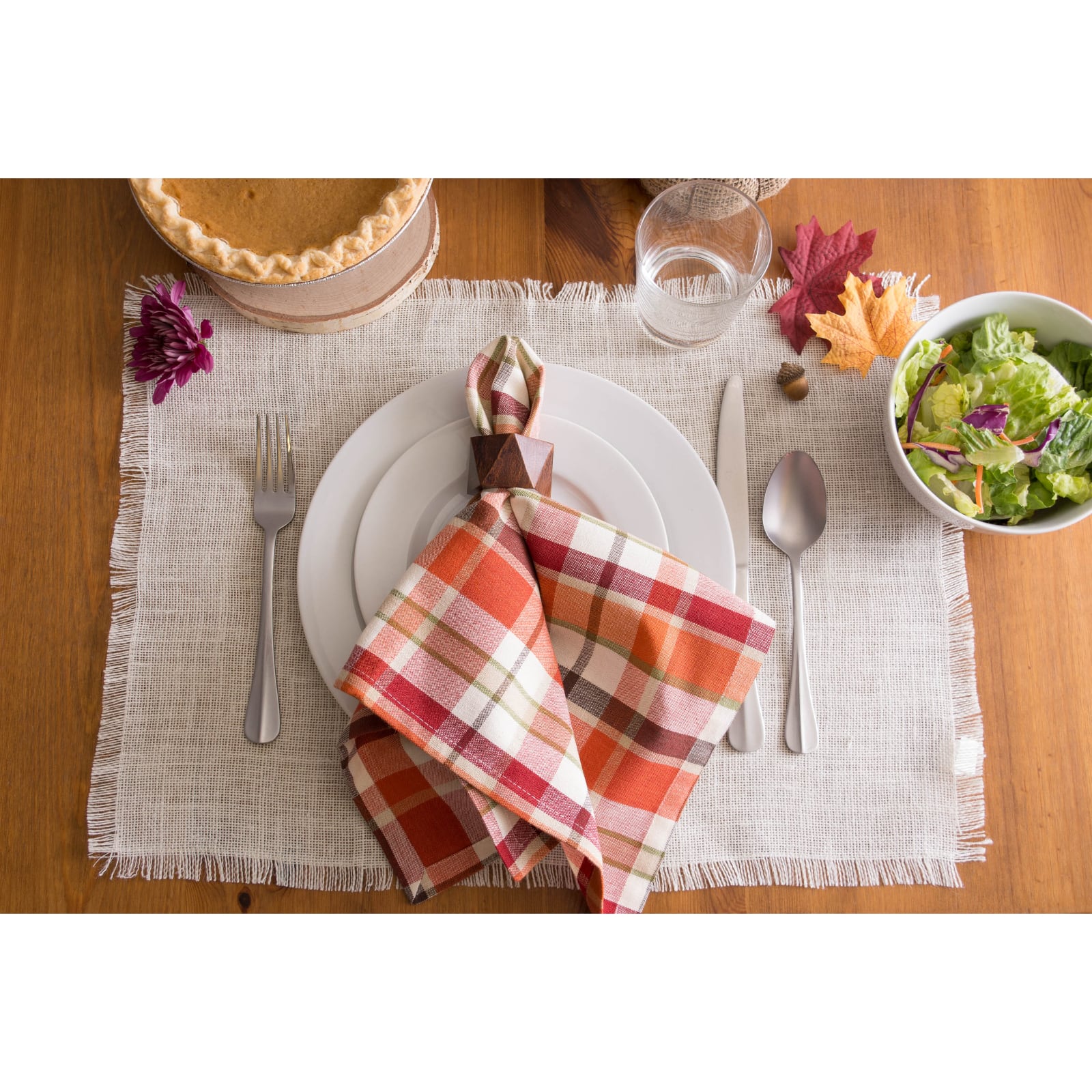 DII&#xAE; Pumpkin Spice Plaid Dinner Napkins, 6ct.