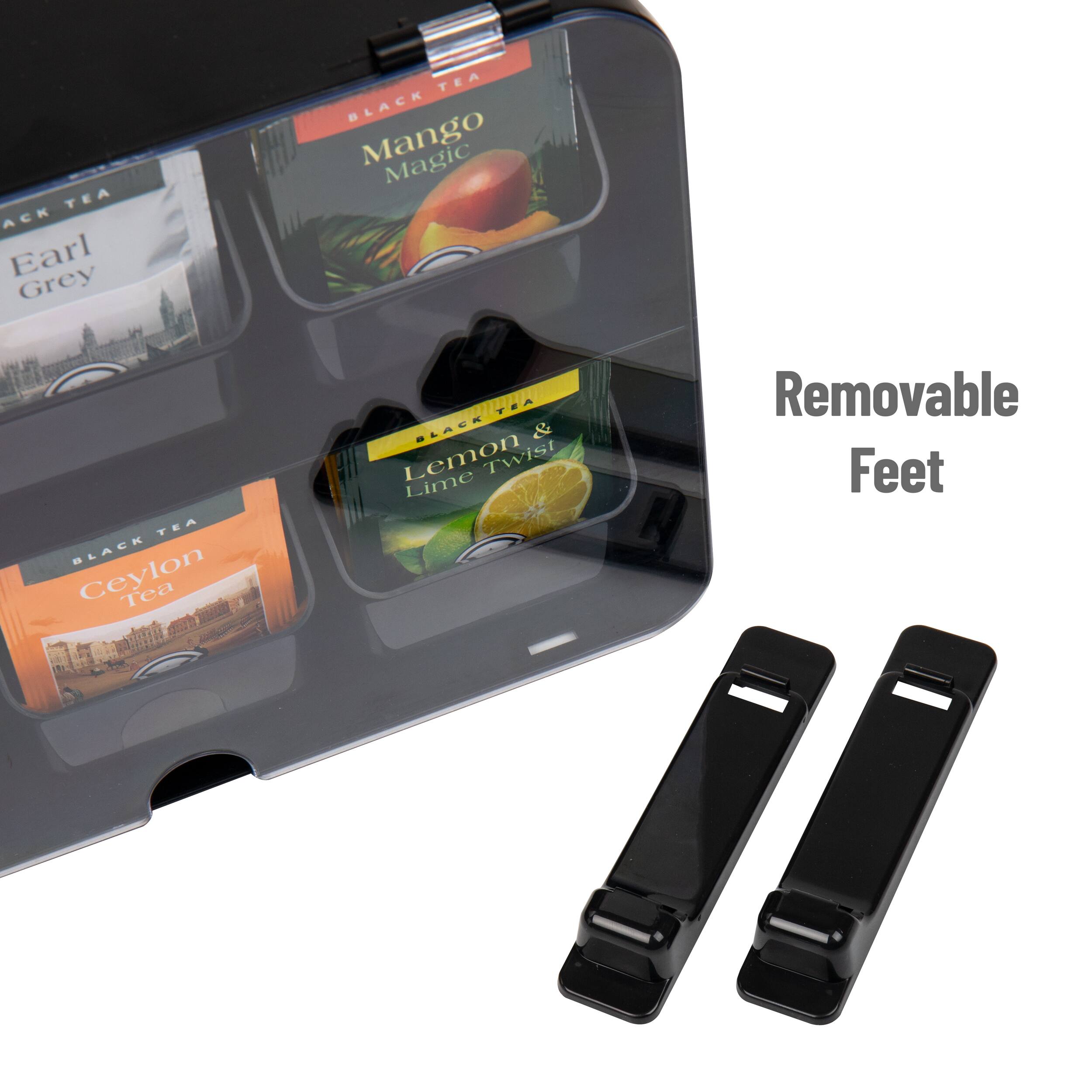 Mind Reader Foundation Collection Black 6-Compartment Tea Bag Organizer