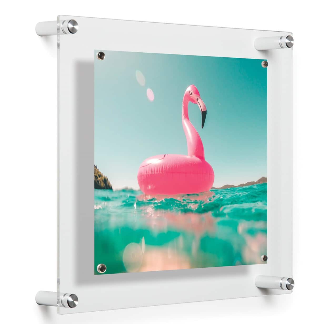 Wexel Art Single Panel Clear Acrylic Floating Wall Frame &#x26; Magnets with Silver Hardware