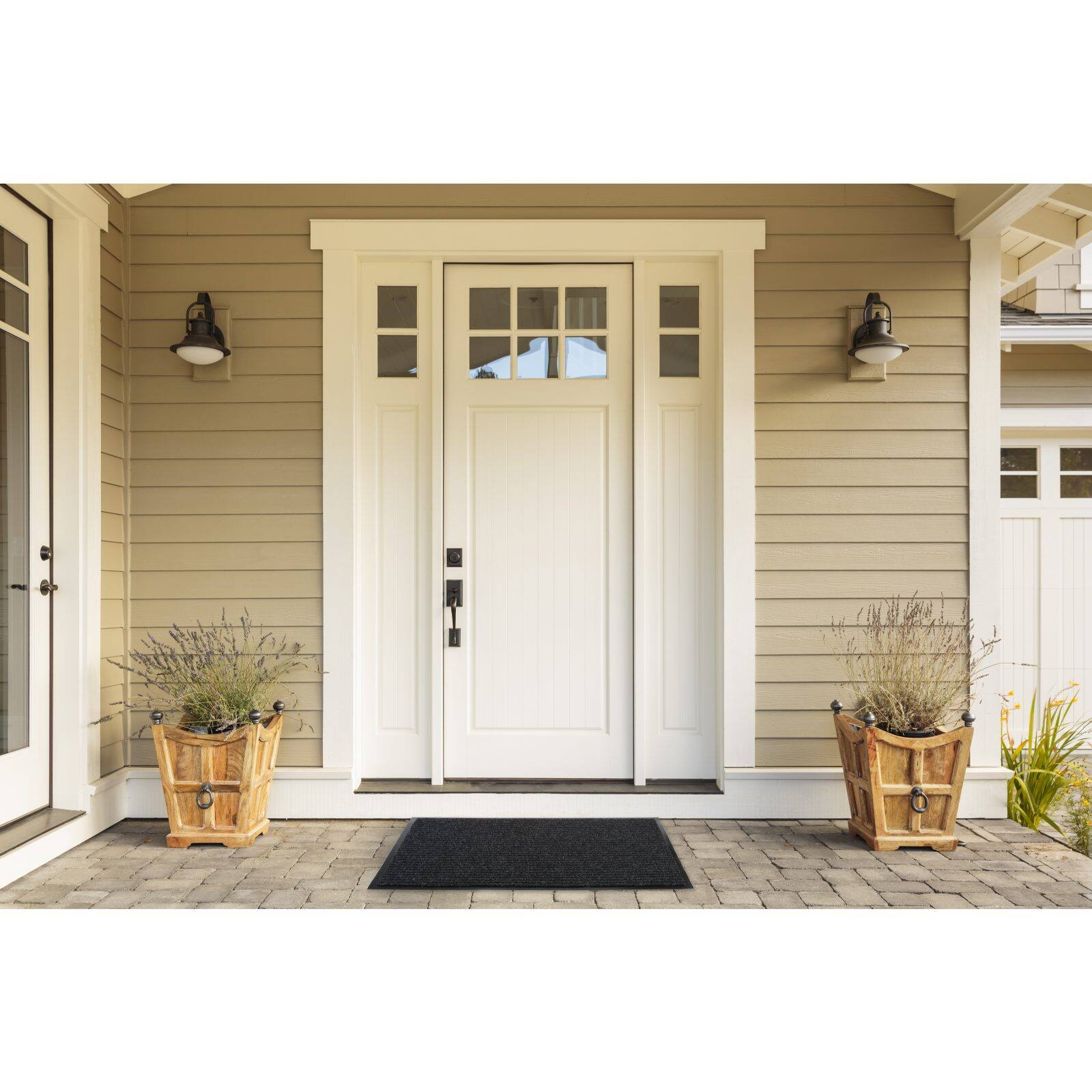 DII® J&M Charcoal Ribbed Walk Off Utility Mat, 30" x 48"