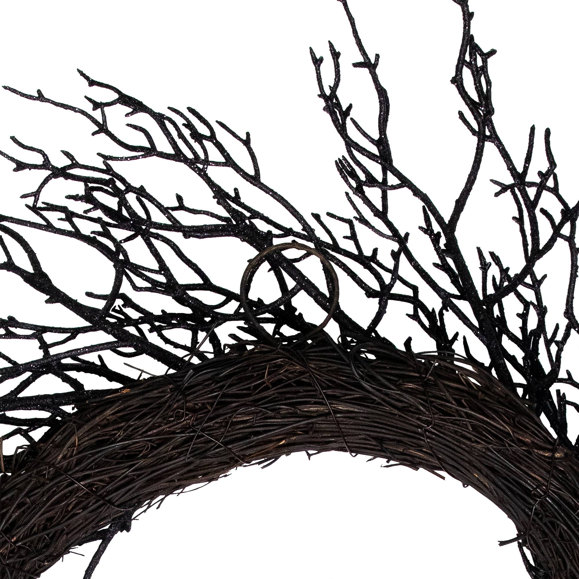 24" Black Halloween Twig Wreath