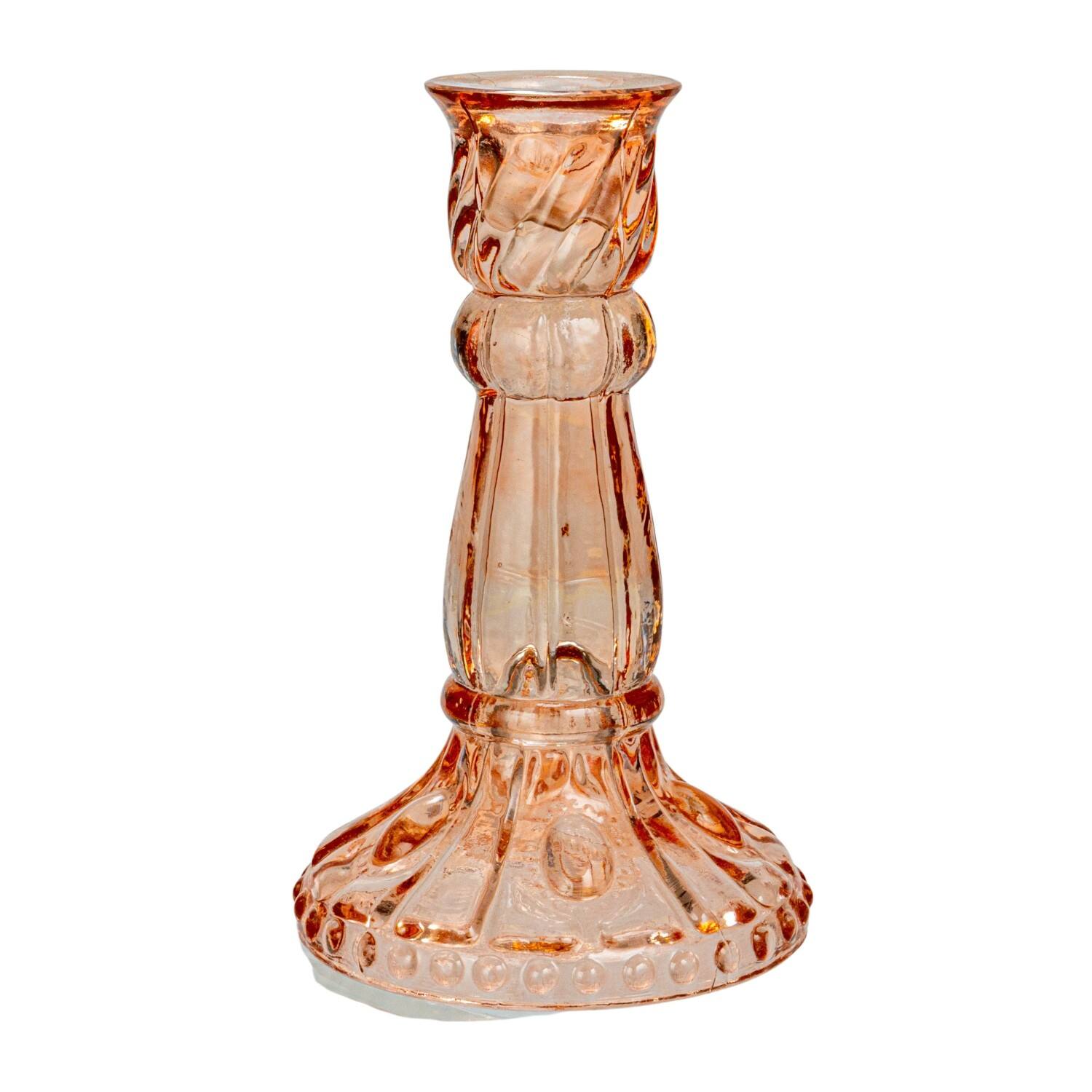 Hello Honey&#xAE; 9.5&#x22; Amber Reclaimed Glass Taper Candle Holder