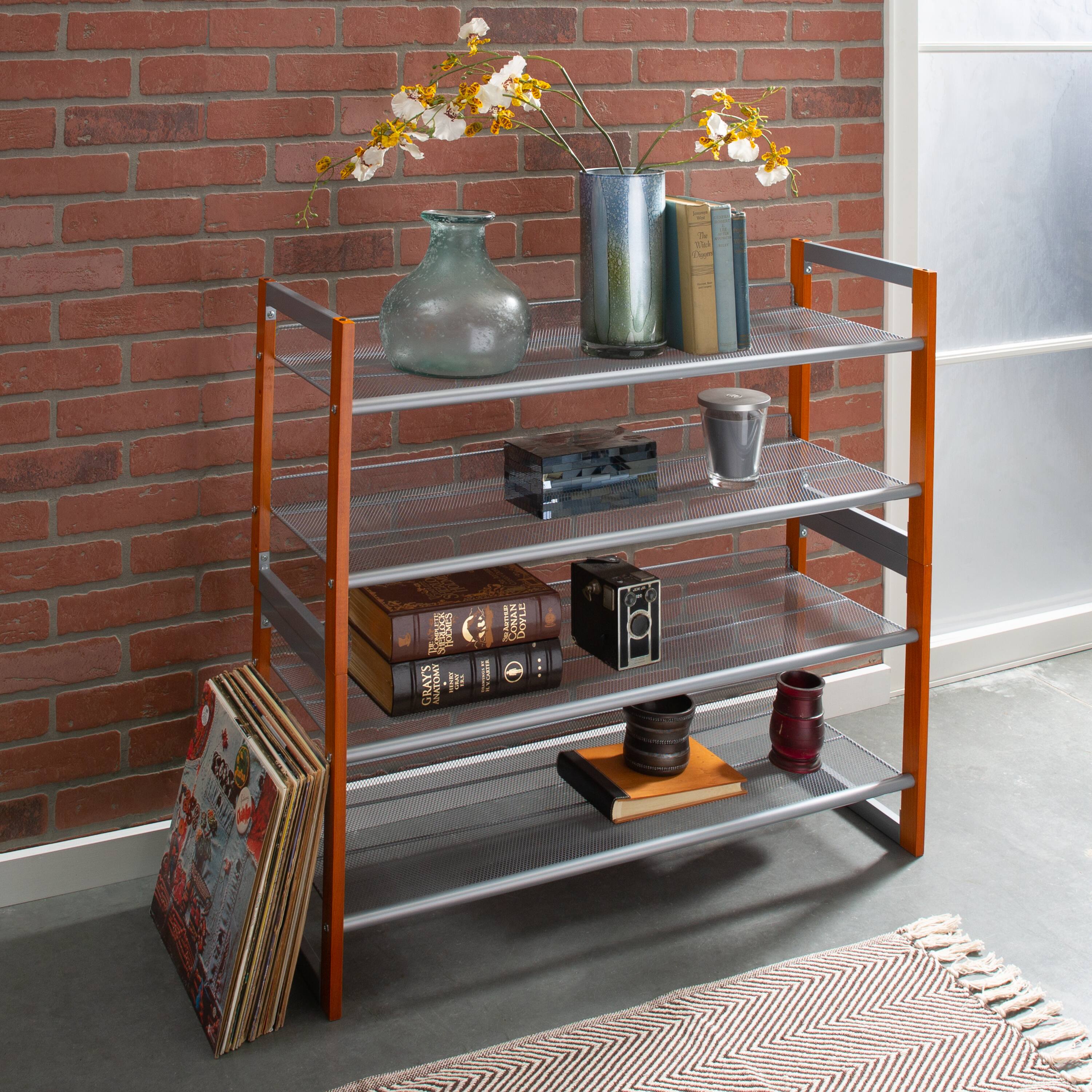 Organize It All Wooden Stackable Shoe Rack