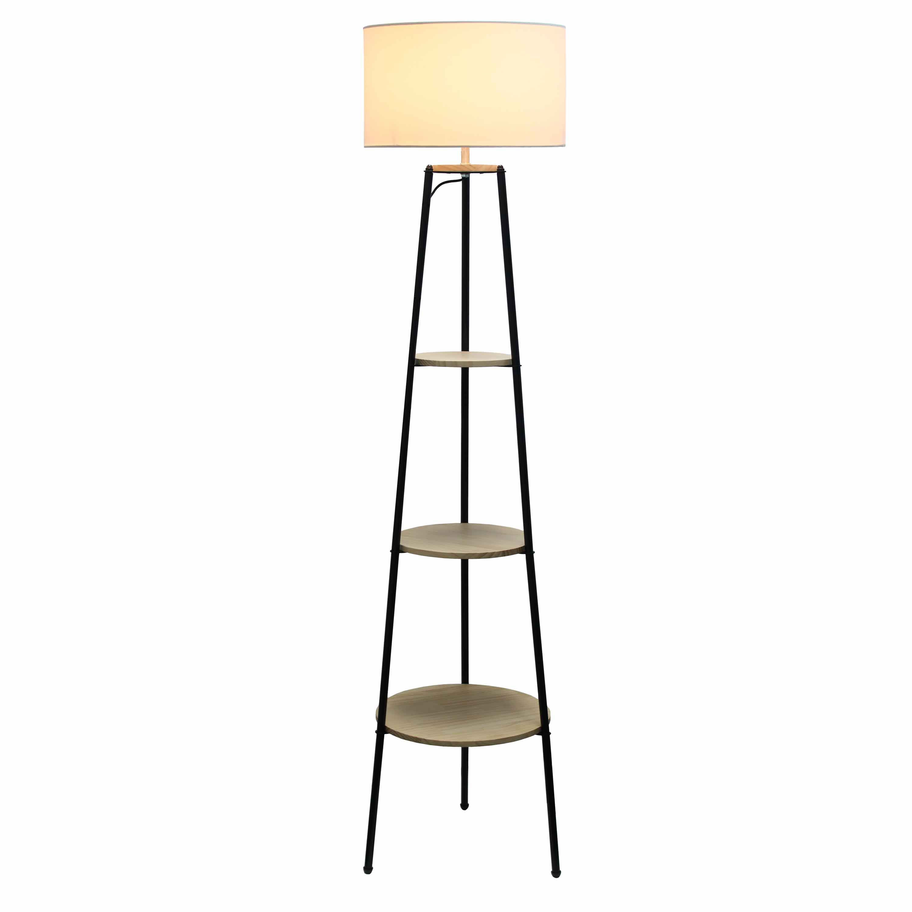 Simple Designs 62.5&#x22; Tripod 3 Tier Floor Lamp