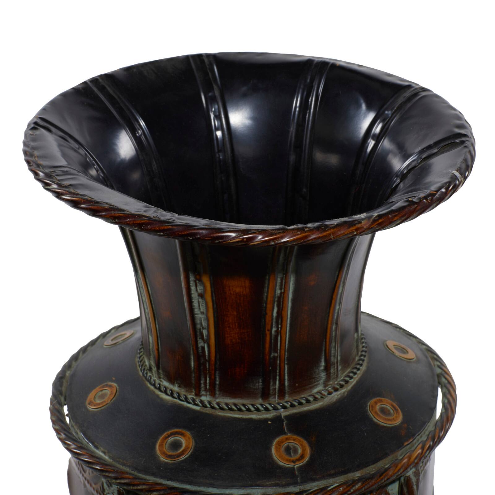 Brown Metal Rustic Vase, 27&#x22; x 9&#x22; x 9&#x22;