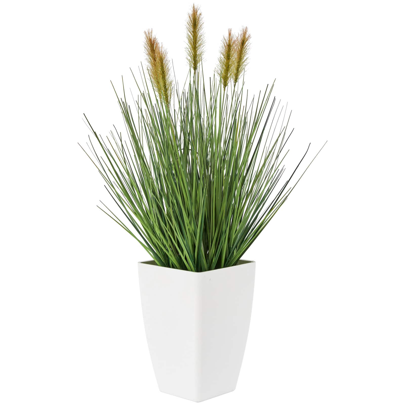 20" Green Foliage Artificial Plant with White Pot
