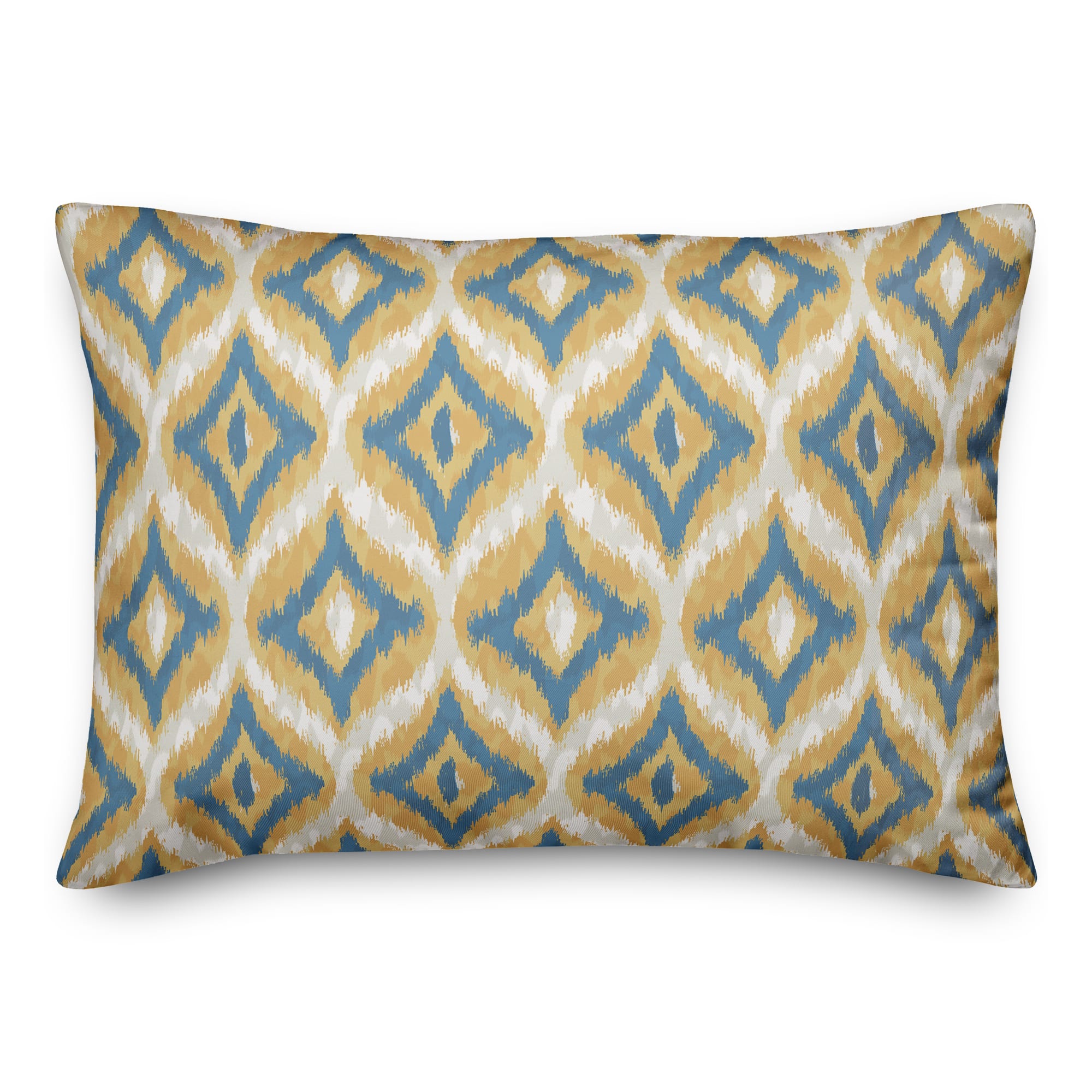 Blue & Yellow Ikat Throw Pillow