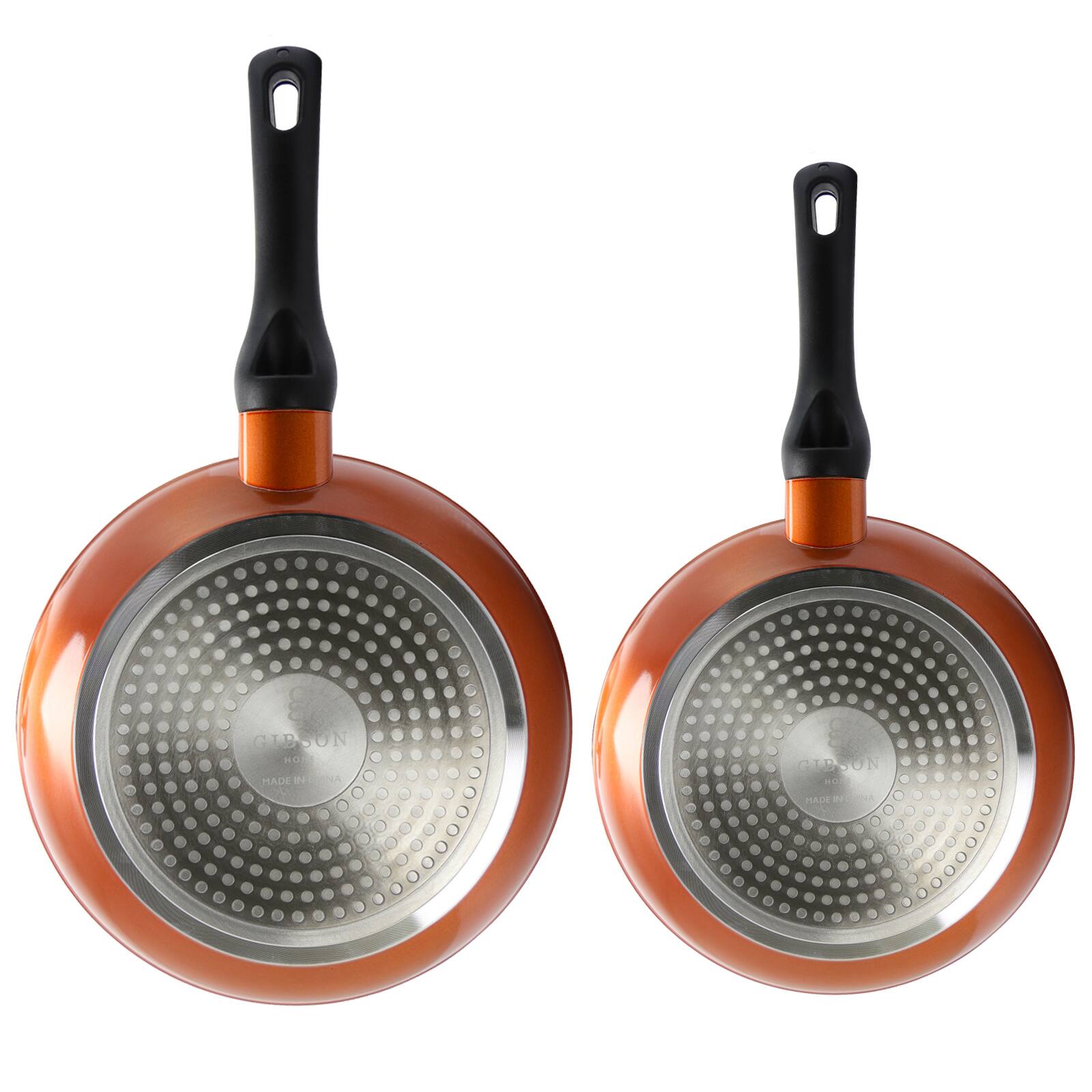 Gibson Home® Hummington 2-Piece Metallic Copper Aluminum Frying Pan Set
