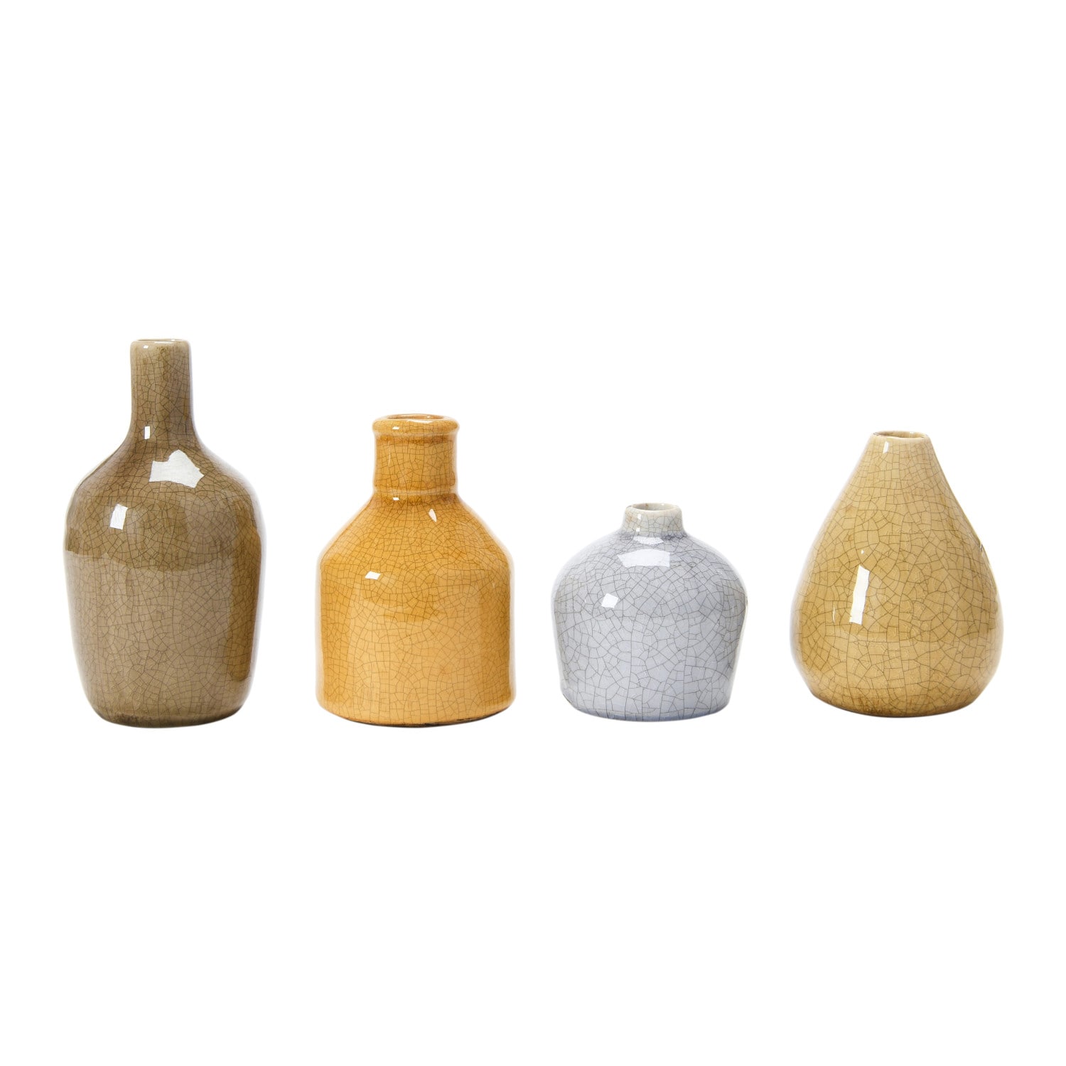 Hello Honey&#xAE; Stoneware Crackle Glaze Bud Vase Set