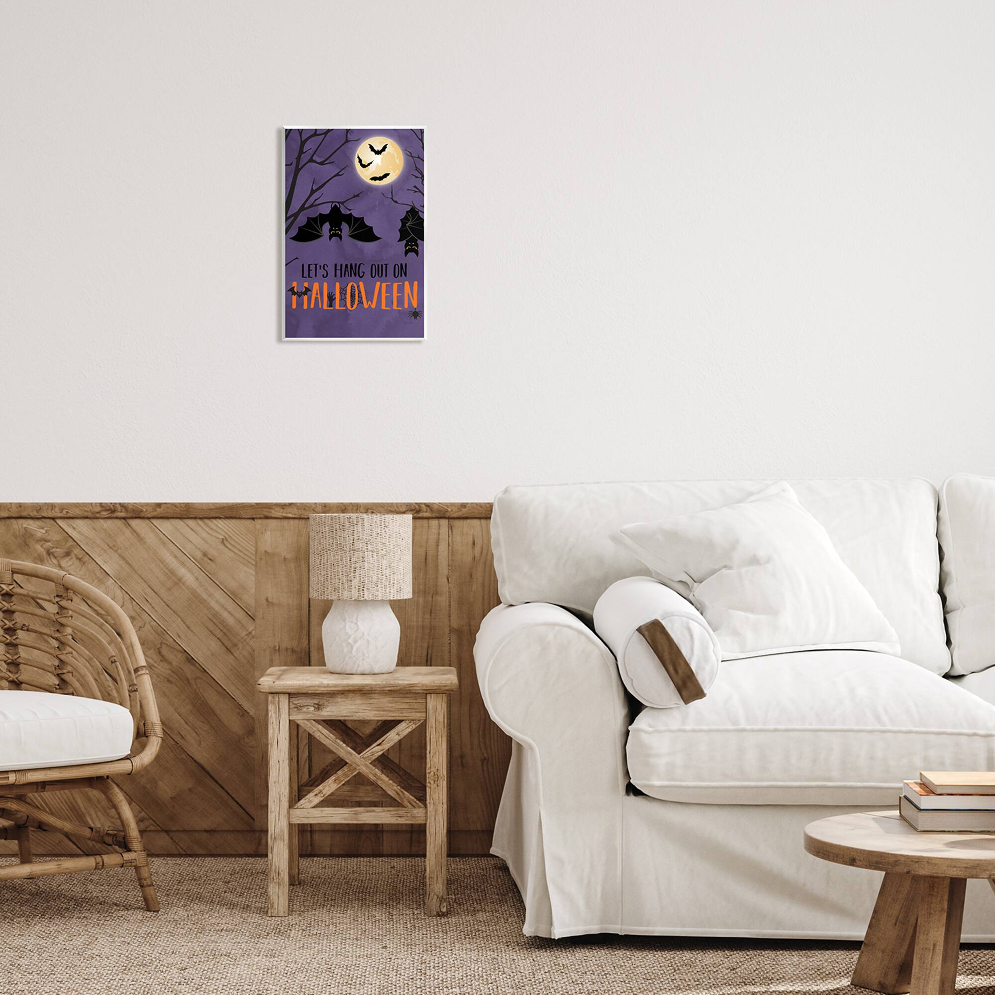 Stupell Industries Let's Hang Halloween Bats Wall Plaque Art